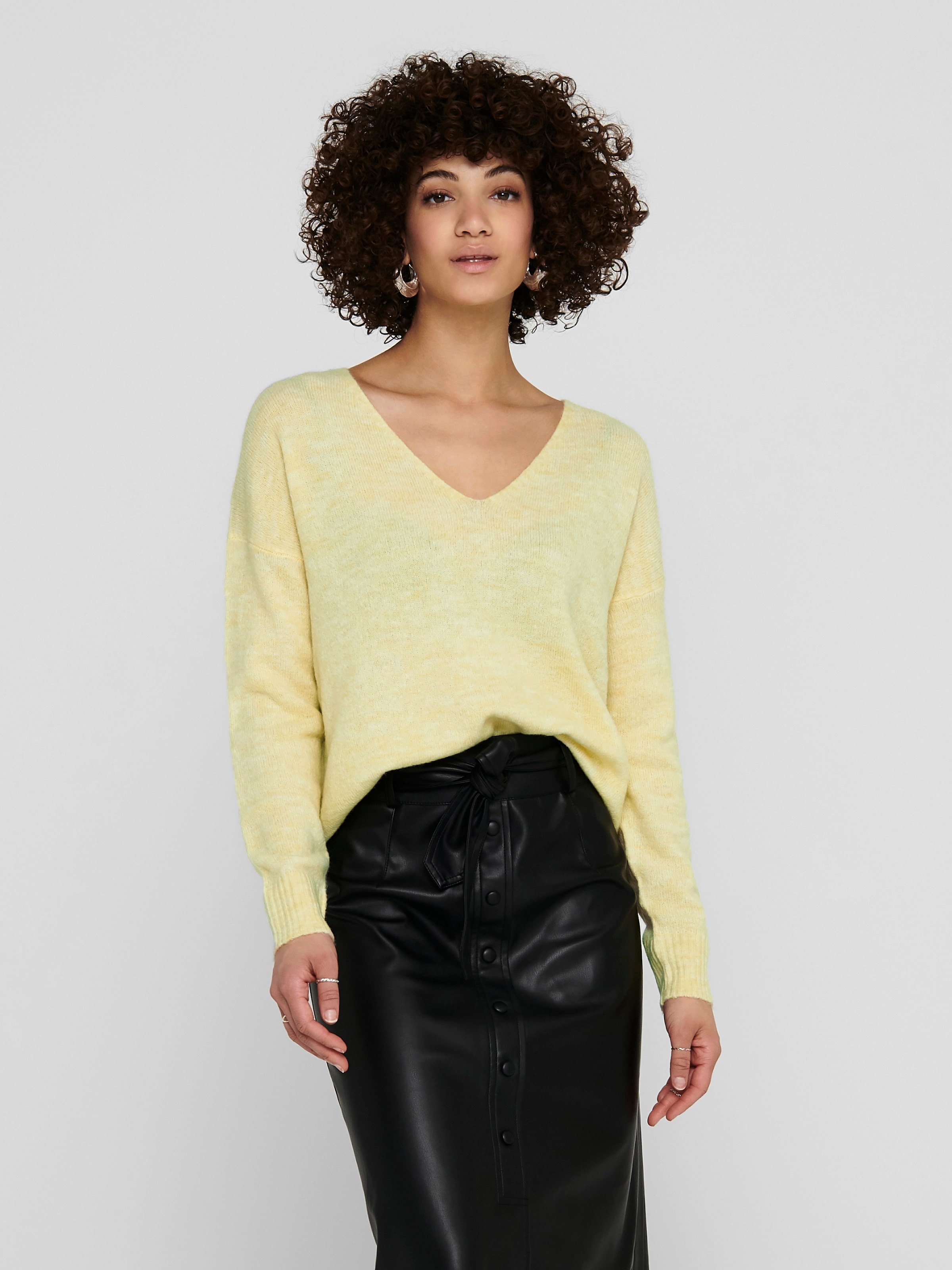 JDY V-Ausschnitt-Pullover "JDYELANORA L/S V-NECK PULLO. KNT NOOS", mit leic günstig online kaufen