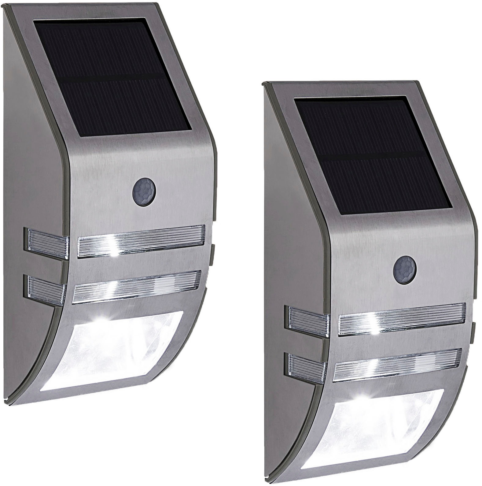 OTTO home LED Solarleuchte "Leyan, LED-Solar Wandleuchte" LED-Modul 2 Stk. Neutralweiß mit Bewegungsmelder und Montagematerial