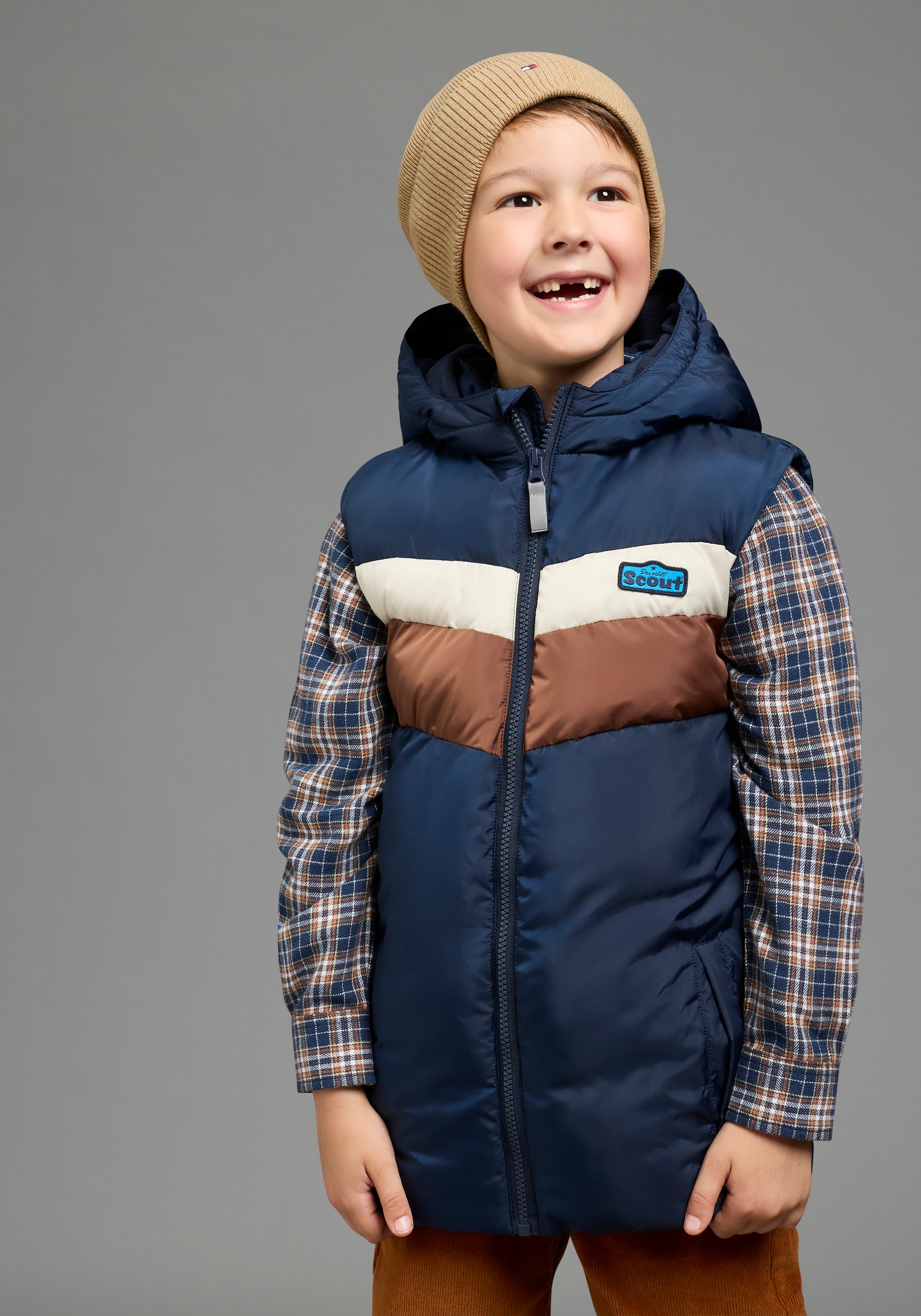Scout Steppweste "Colorblocking Weste mit Farbeinsätzen und Fleecefutter" Modische Weste mit kontrastfarbigen Einsätzen, mit Fleecefutter