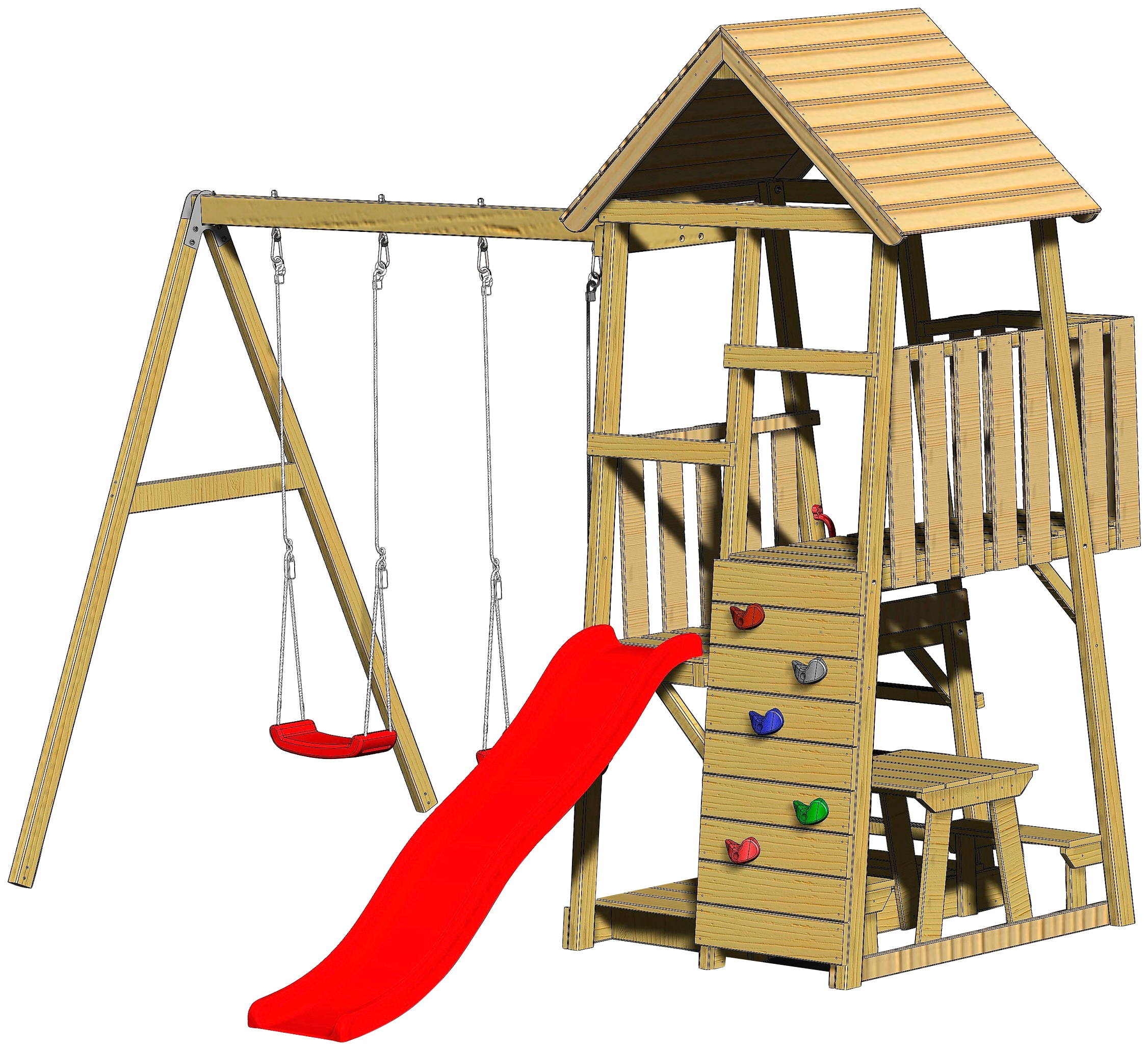 Wendi Toys Spielturm »Wendi Toys Flamingo«, BxTxH: 340x280x270 cm