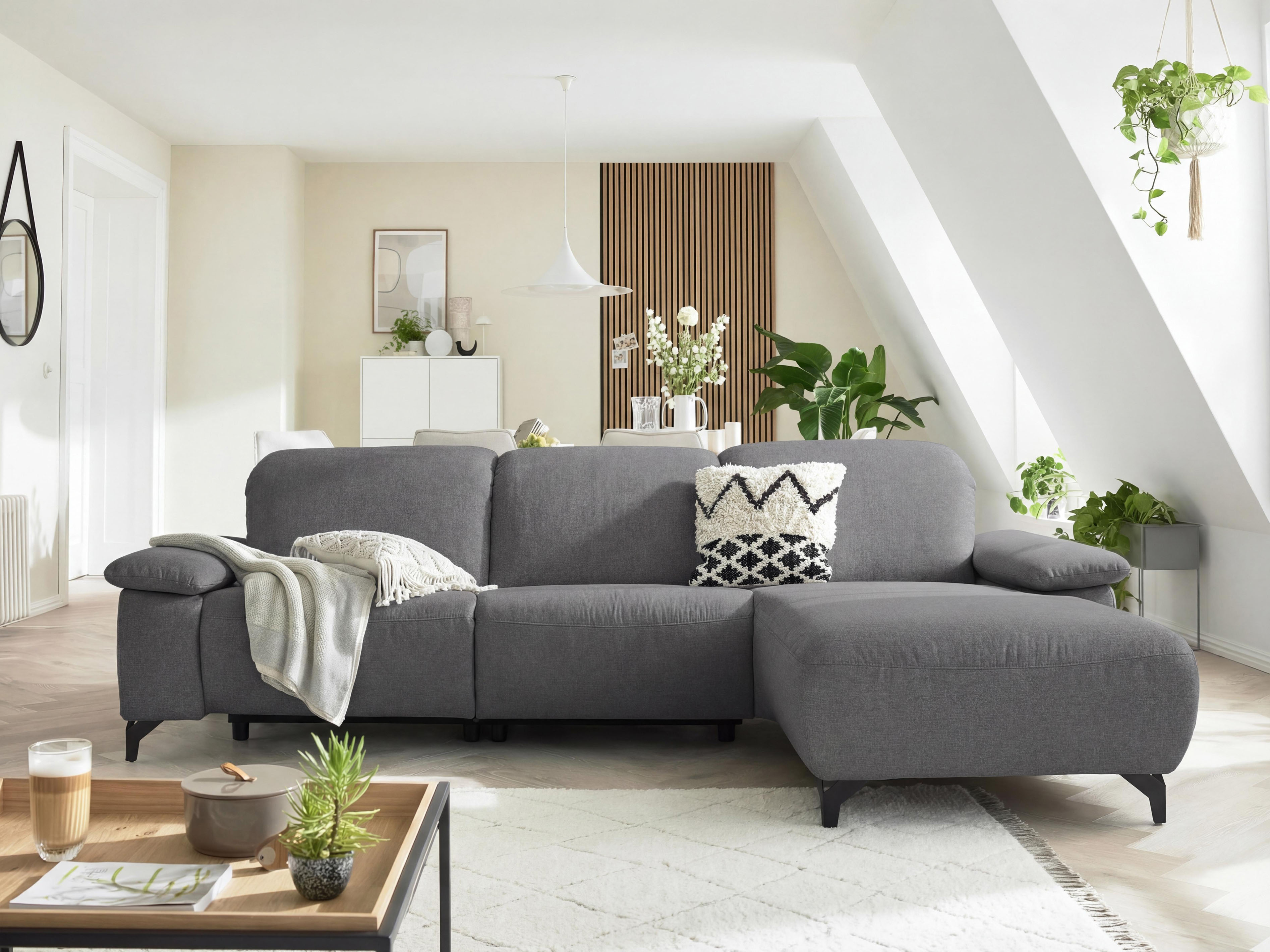 Musterring Ecksofa "MR370 mit/ohne Relaxfunktion, verschiedene Unterfederungen zur Auswahl" Farbe, Material, Sitzkomfort und Funktion wählbar, Maße 280 x 180 cm