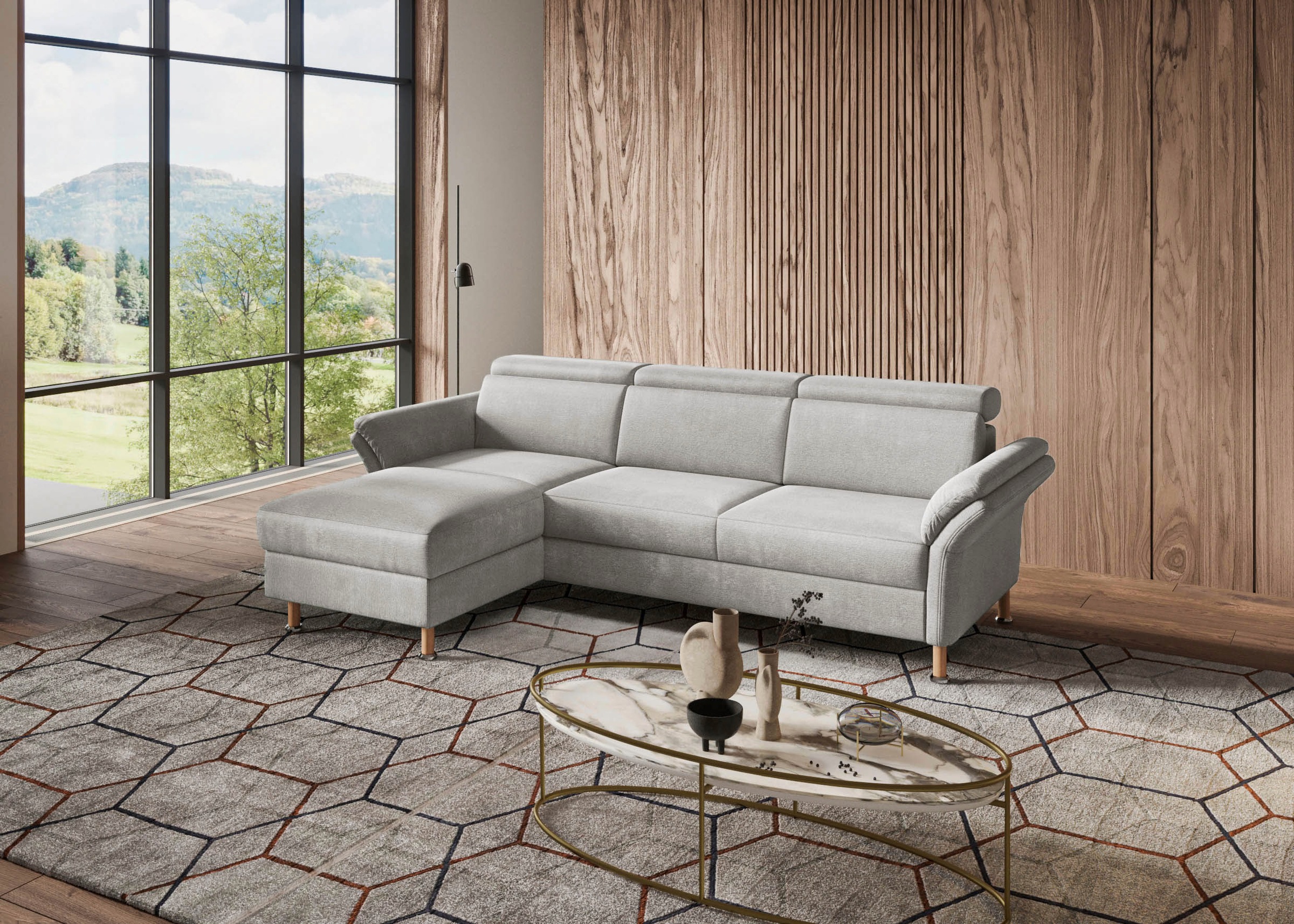 Home affaire Ecksofa »Calypso L-Form«, mit motorischen Funktionen im Sofa und Recamiere