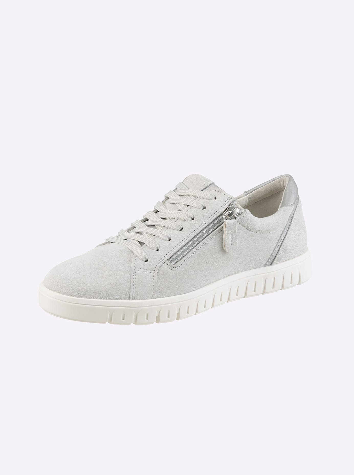 Sneaker CASUAL LOOKS, Damen, Gr. 40, hellgrau, Veloursleder, Schuhe Sneaker