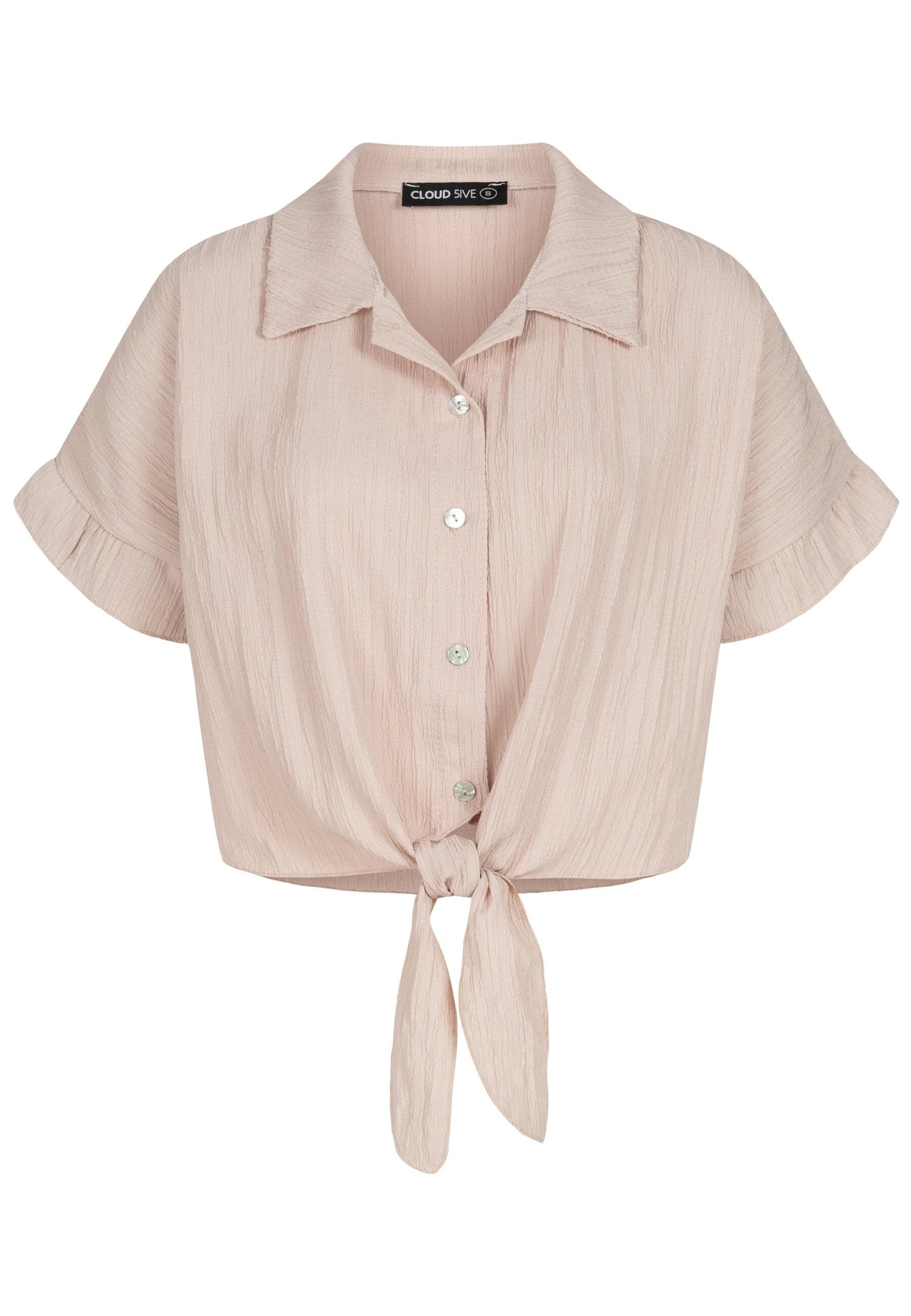 CLOUD 5IVE Klassische Bluse "CLOUD 5IVE Crop Bluse mit Knopfleiste und Knot günstig online kaufen