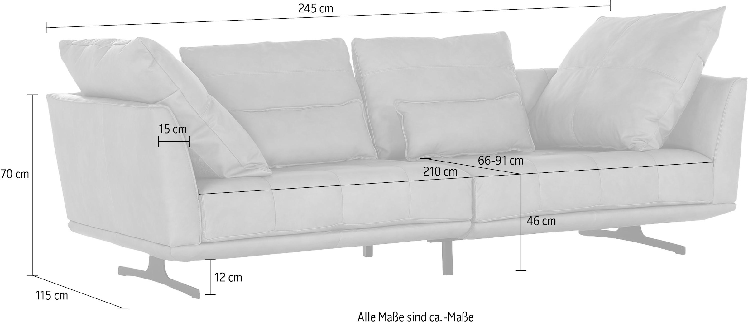 Places of Style Big-Sofa »One«, mit modernen Kufenfüßen