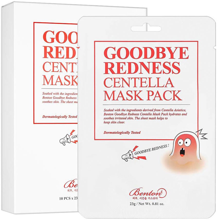 Benton Tuchmaske »Goodbye Redness Centella Mask Pack«, (Packung, 10 tlg.)