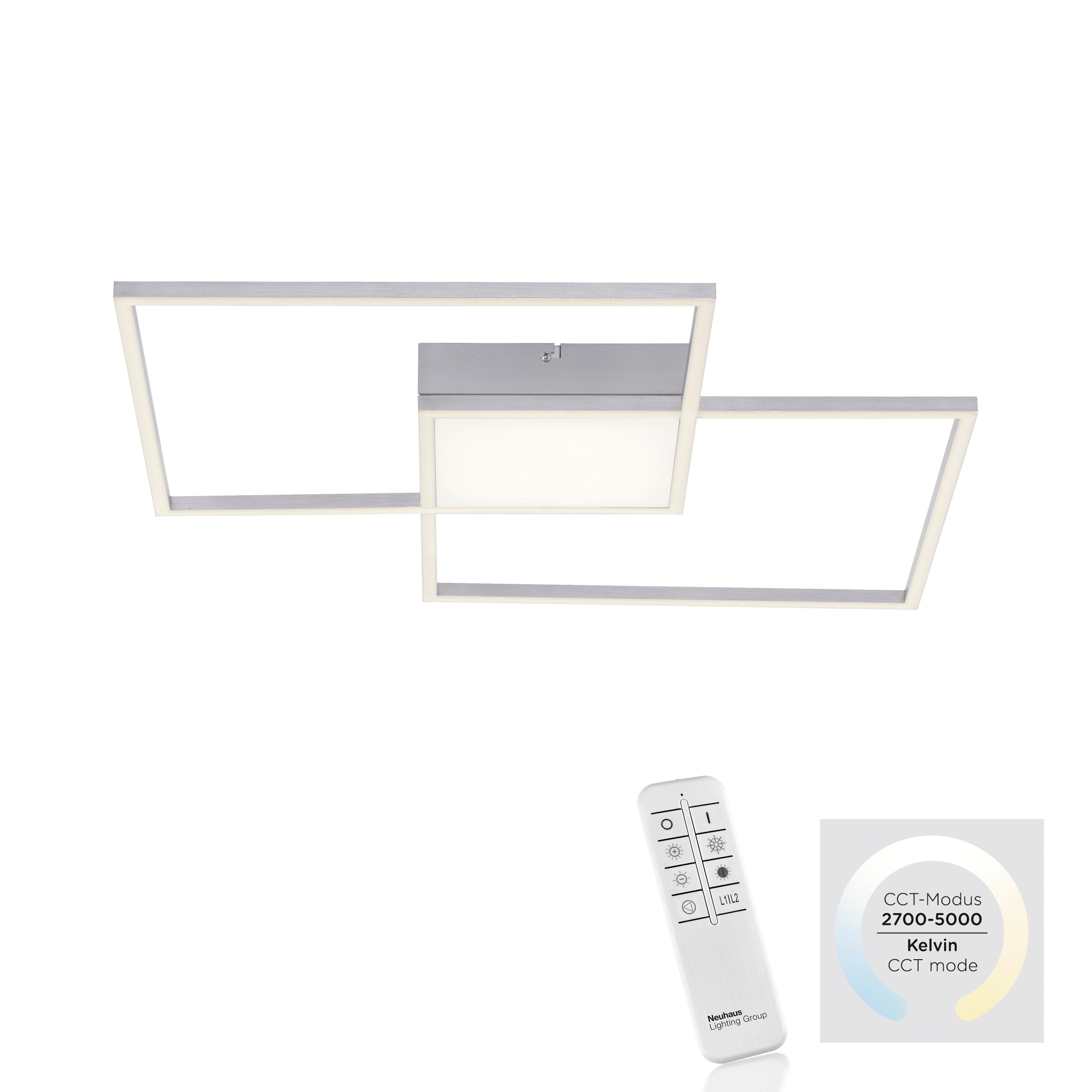 JUST LIGHT Deckenleuchte »ASMIN«, 3 flammig, Leuchtmittel LED-Board-LED-Board | LED fest integriert, CCT - über Fernbedienung, dimmbar, Serienschalter, Memory