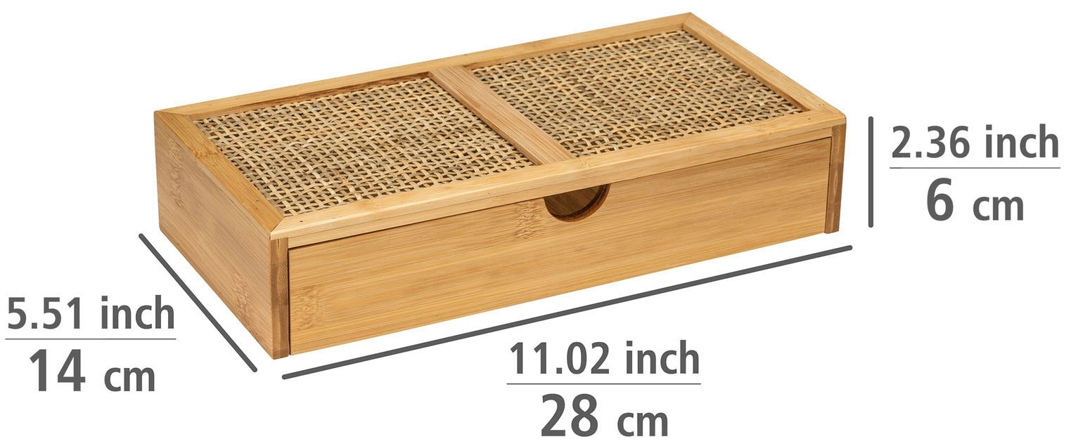 WENKO Badorganizer »Allegre«, (1 St.), mit Schublade, aus Bambus und Rattan