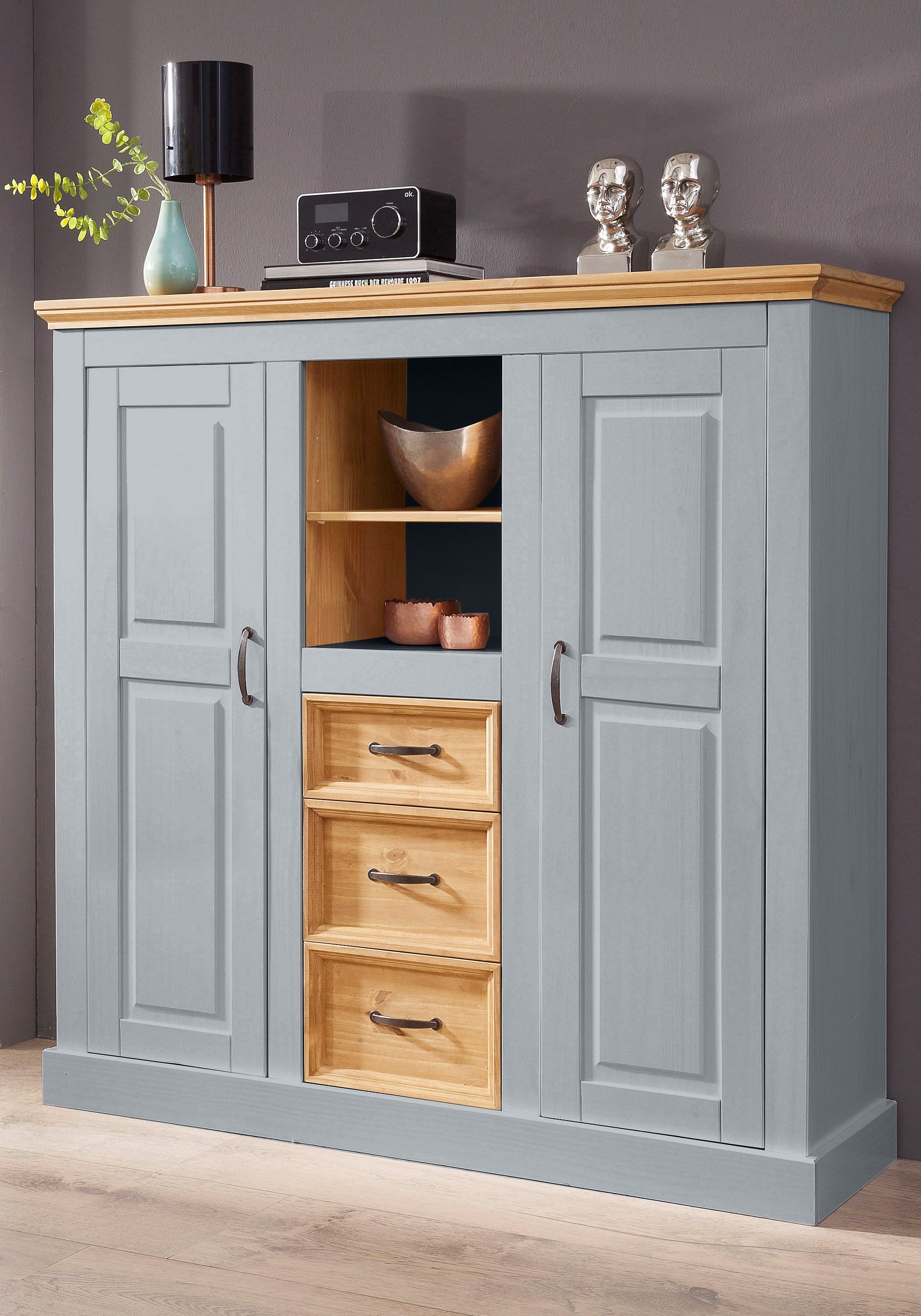 Home affaire Highboard "Selma", Stauraumschrank, Breite 130 cm günstig online kaufen