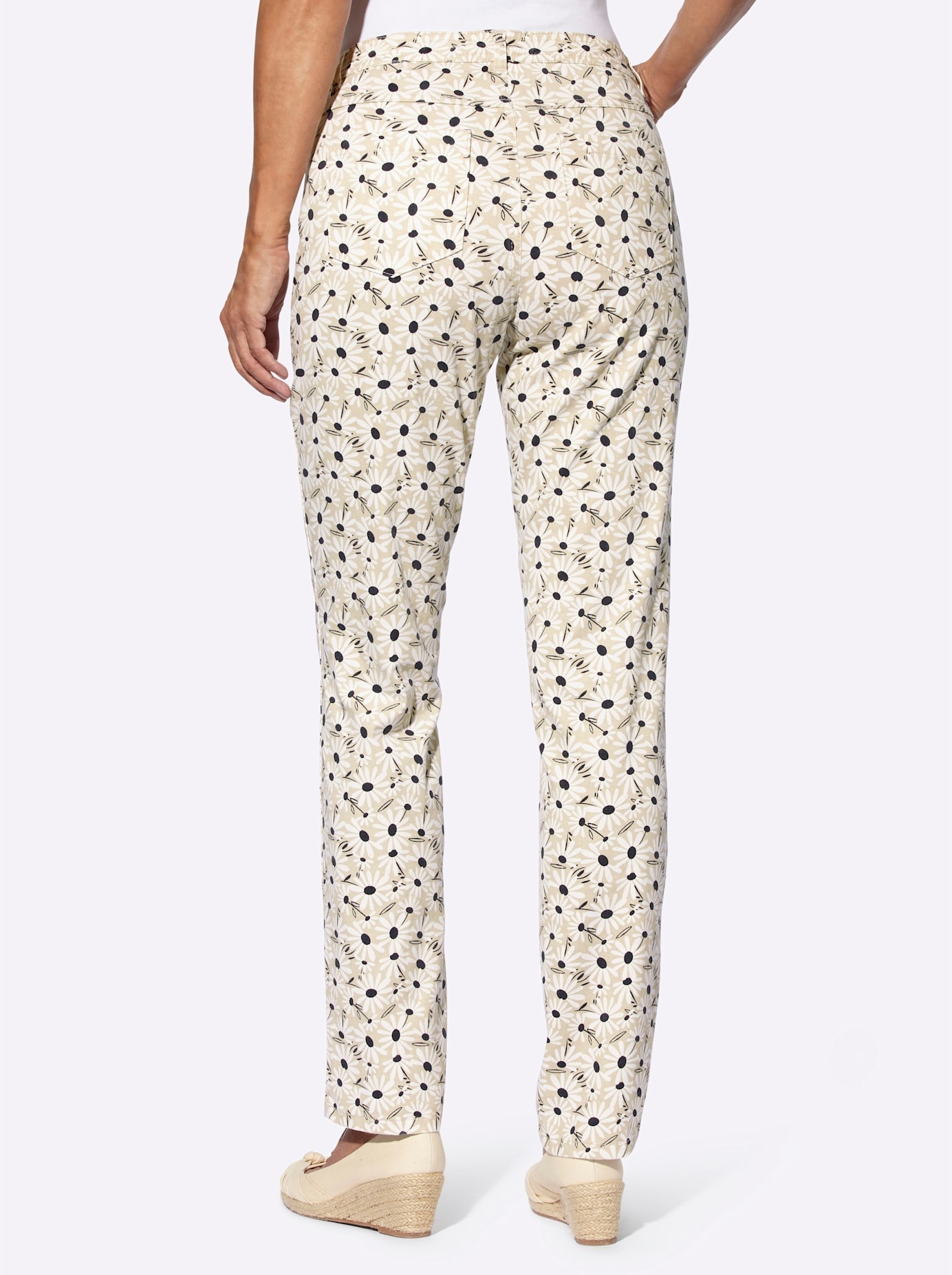Classic Basics Women's Jeans 27 Sand Dark Blue Printed 3
