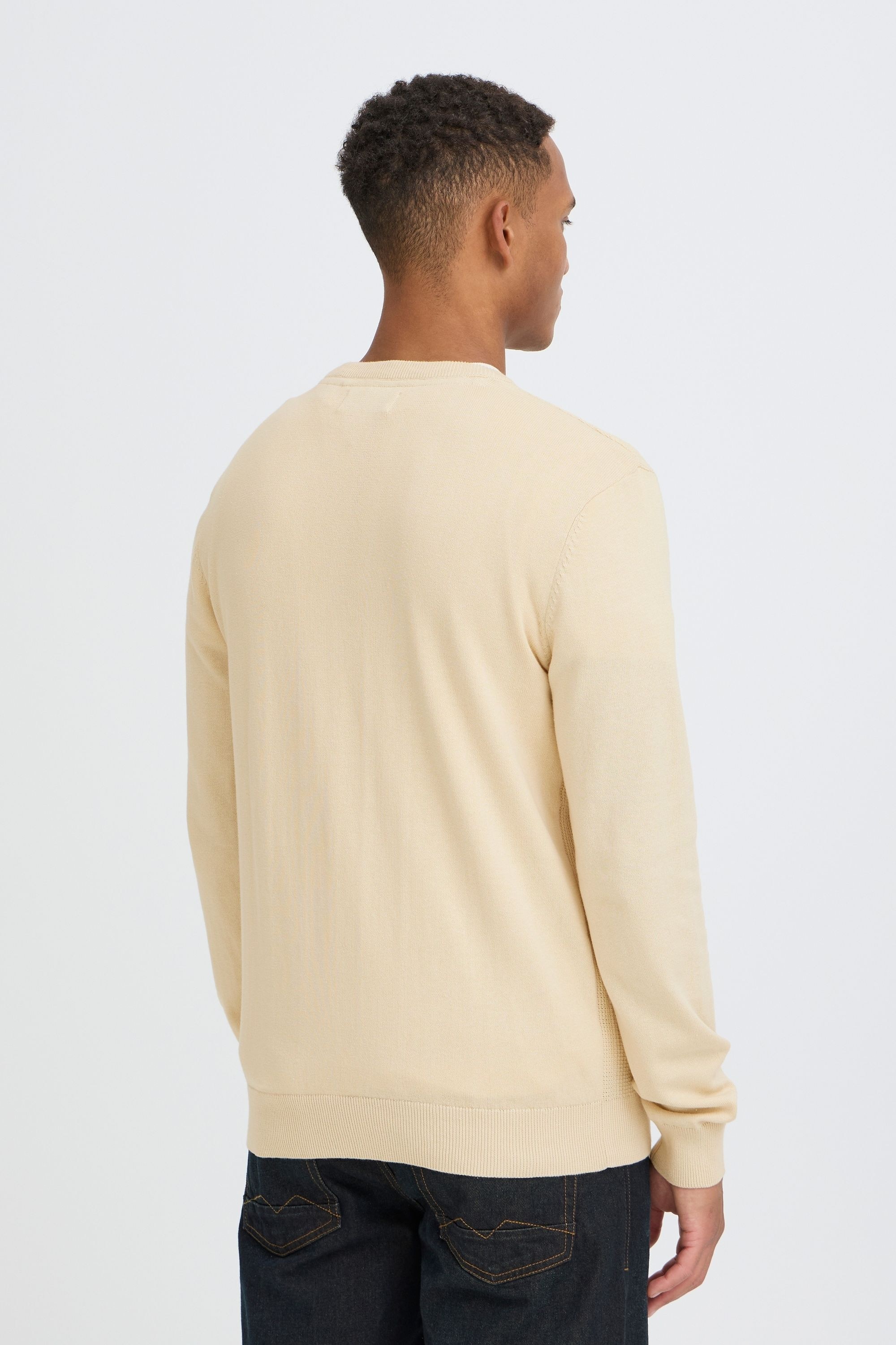 Blend Strickpullover »BHBaron« Bequemer Feinstrick-Pullover mit strukturiertem Rippmuster