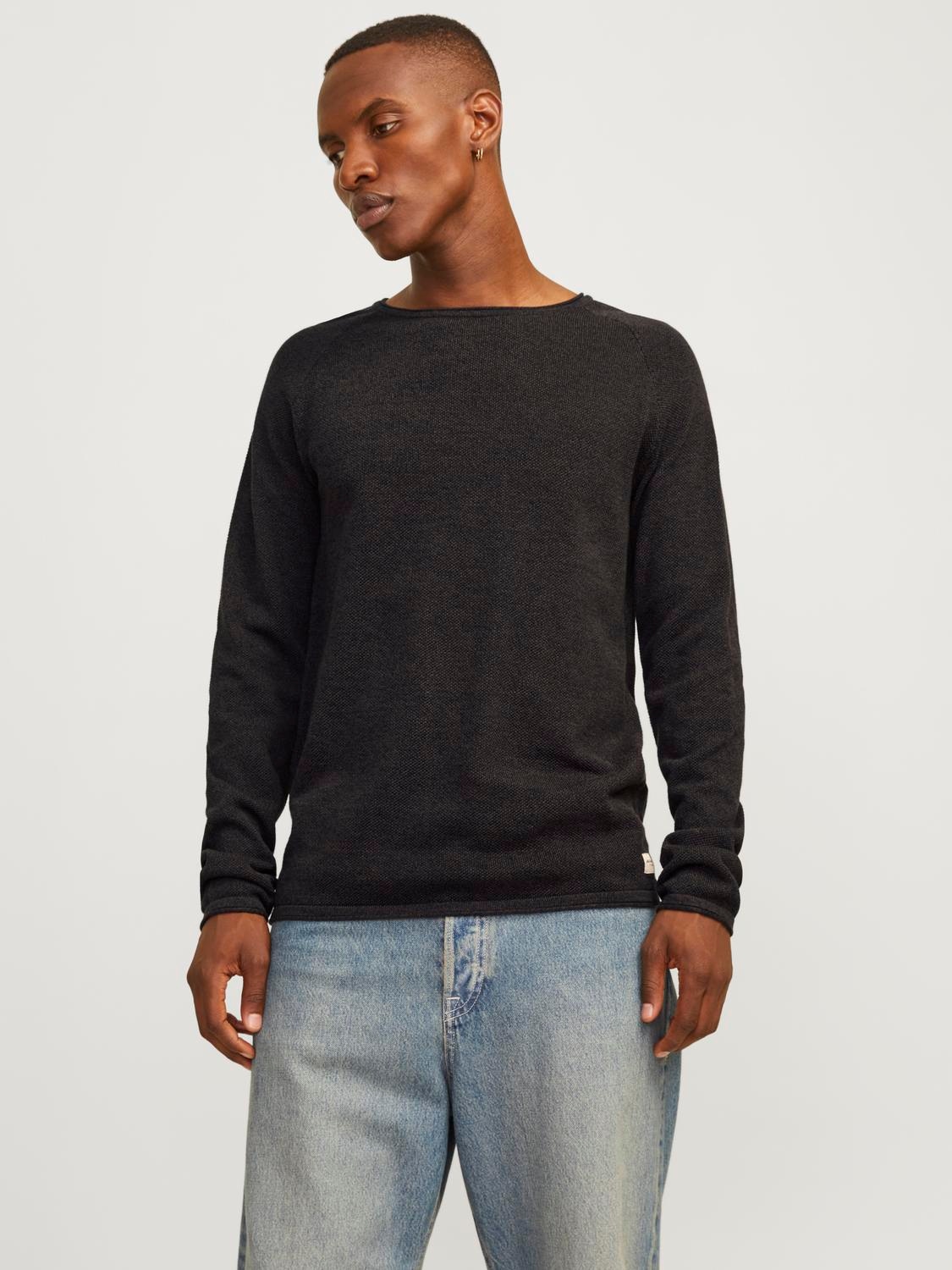 Jack & Jones Rundhalspullover "JJEHILL KNIT CREW NECK NOOS", aus Strukturstrick