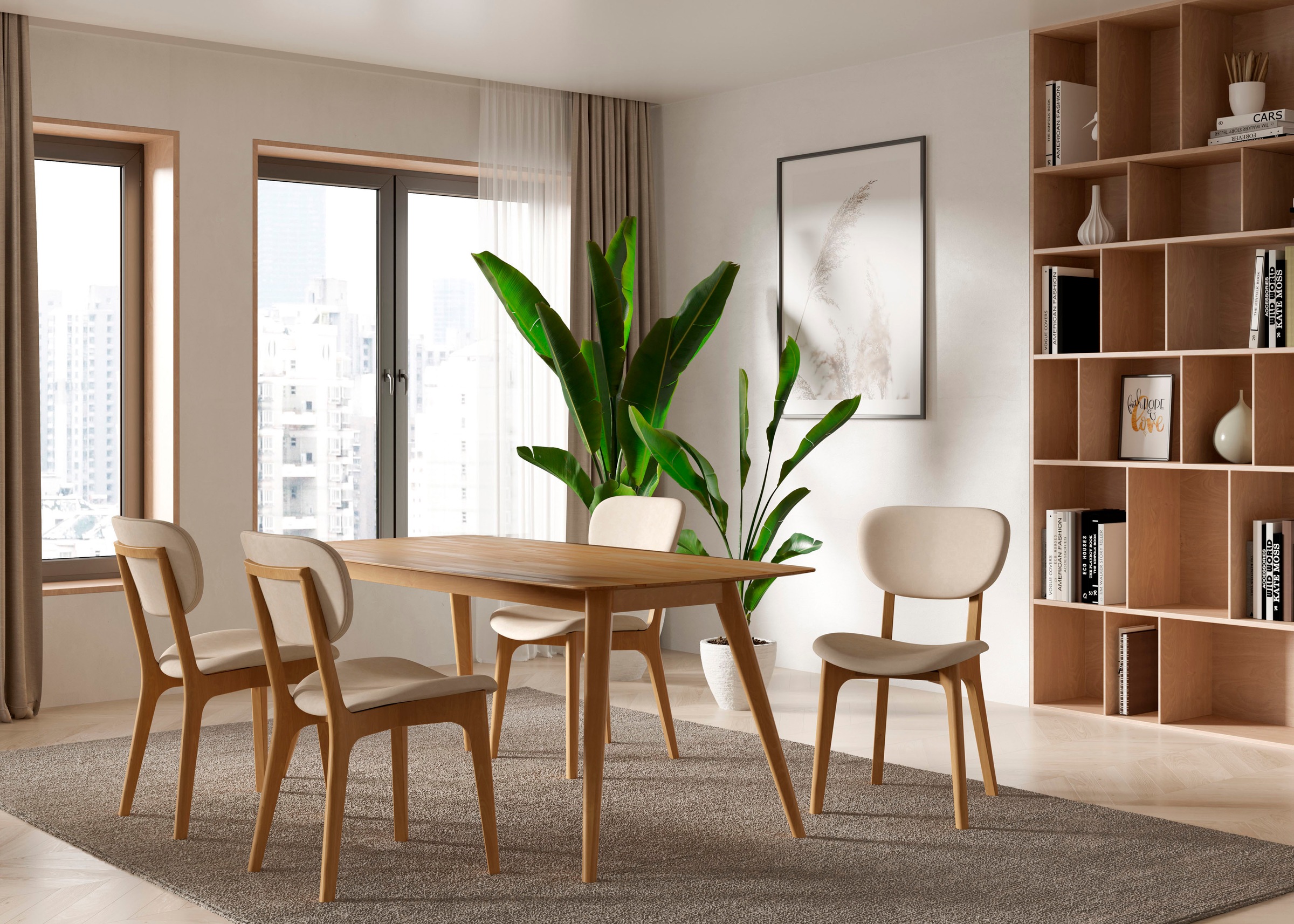 INOSIGN Stuhl »COZY Made in Italy«, (Set), 2 St., Microfaser, Gestell in Buche, Kirsch- oder Nussbaum, Massivholz, Design Stuhl
