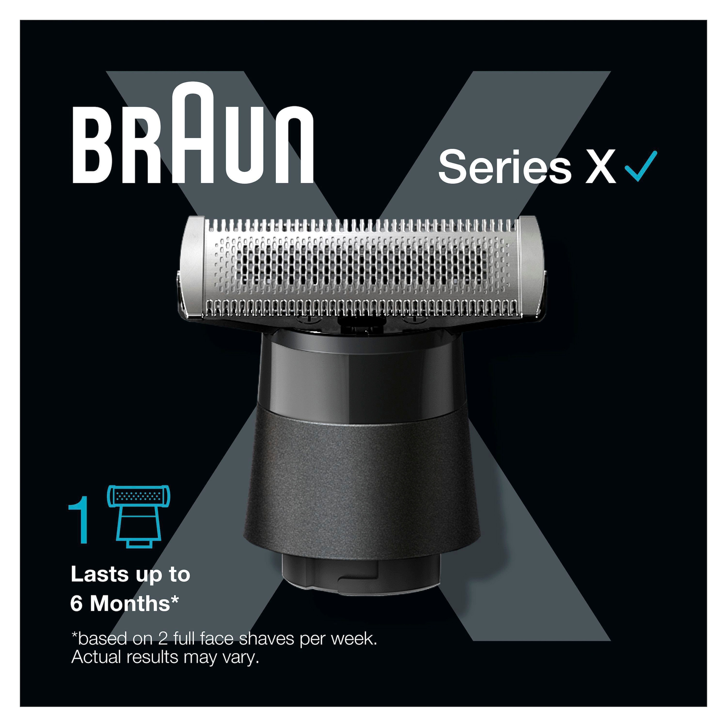 BRAUN Ersatzscherteil "Series X XT20", schwarz, Edelstahl, Scherköpfe, 4D-Metallklinge