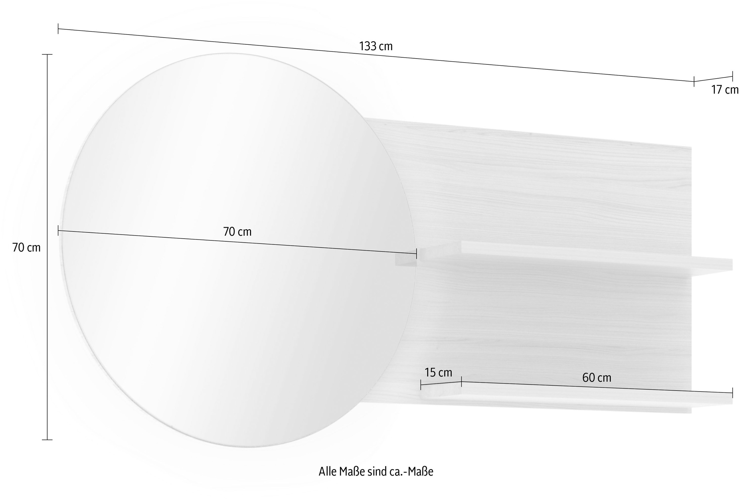 Innostyle Spiegel »Pisa Spiegel« LED-Beleuchtung, große Fläche, 2 Fachböden
