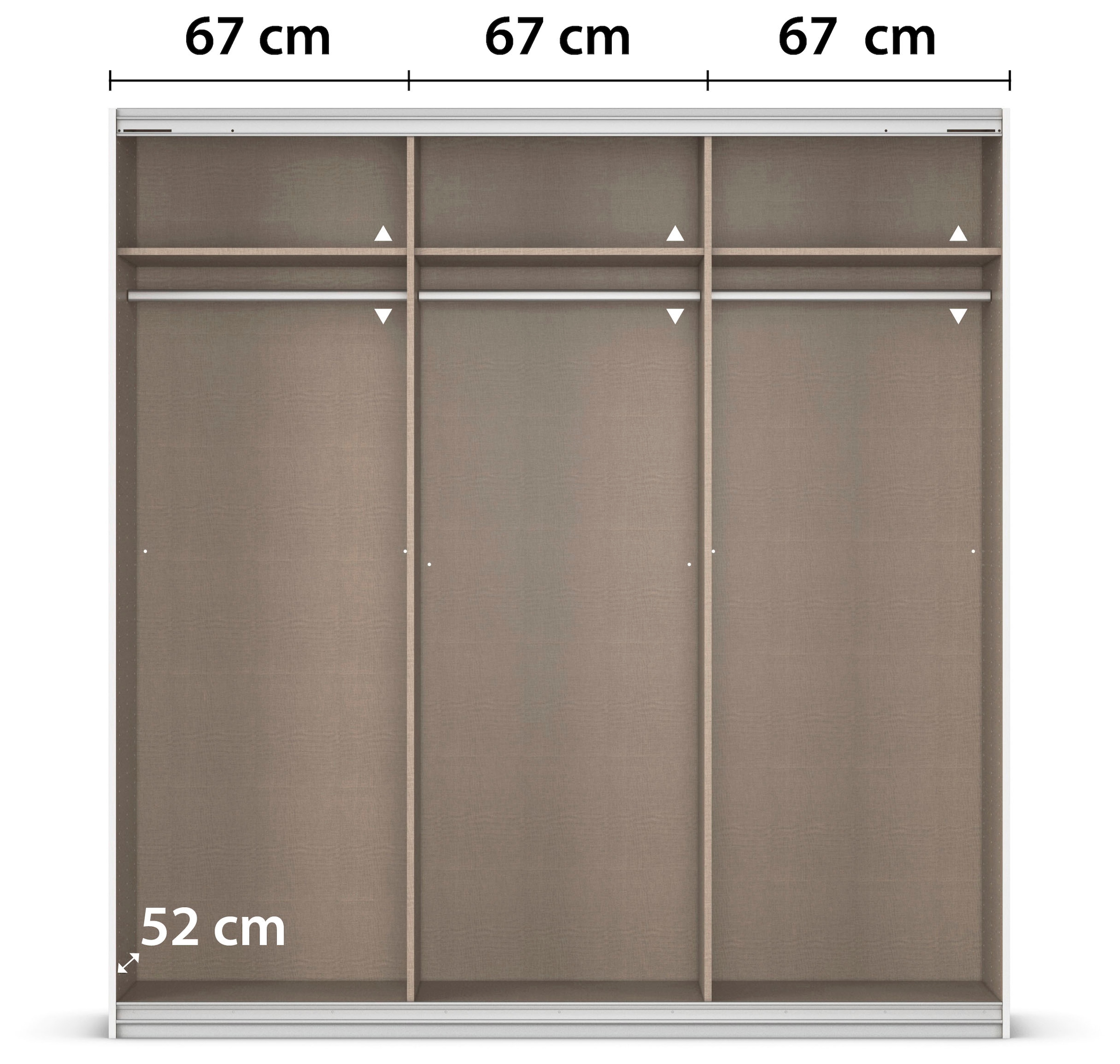 rauch Schwebetürenschrank »Kleiderschrank Schrank Garderobe KOLUNA mit Spiegel« 3 Ausstattungen BASIC/CLASSIC/PREMIUM (inkl. SOFT-CLOSE-FUNKTION),  Breiten 203/271/315/360 cm Höhen 210/229 cm MADE IN GERMANY