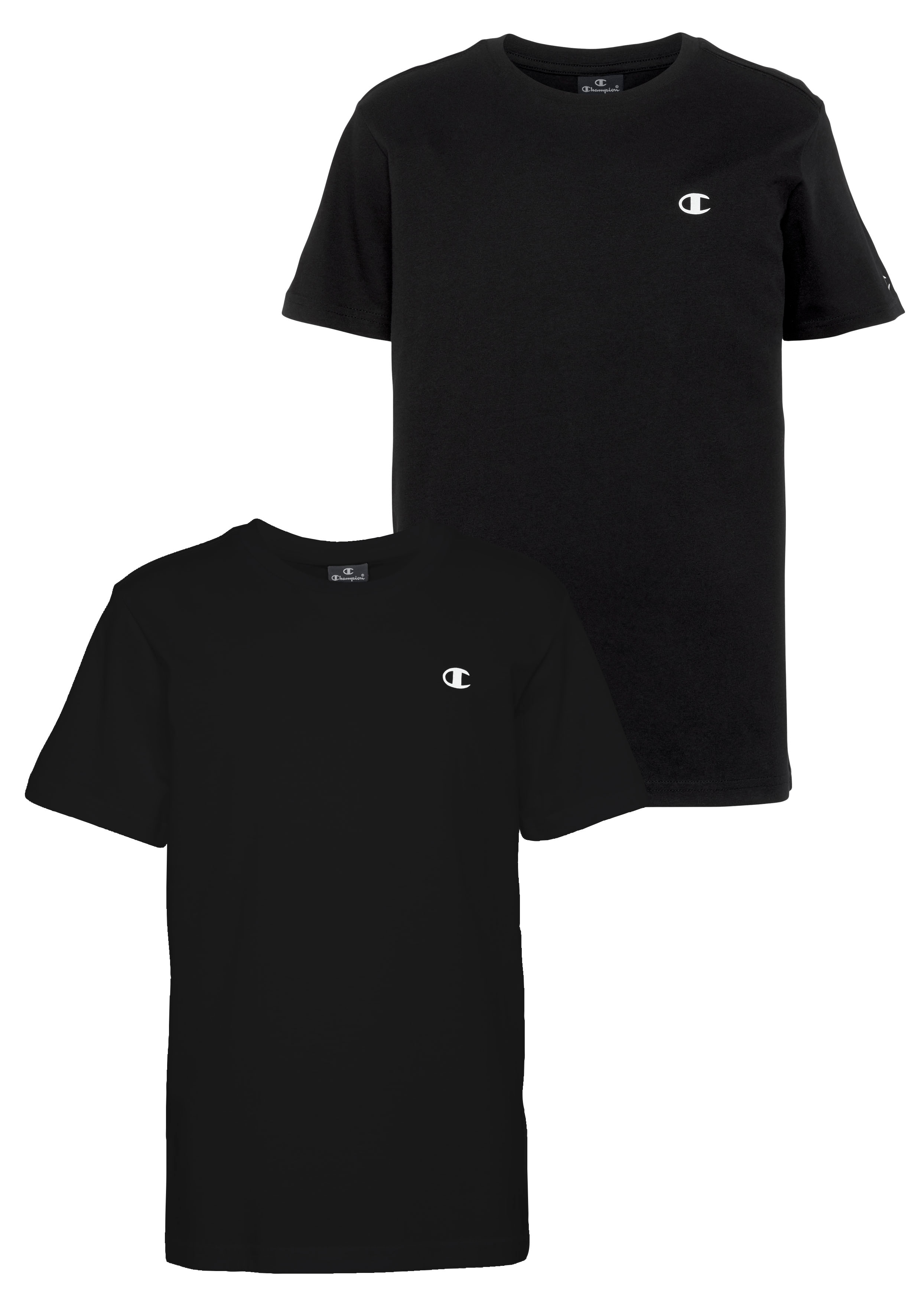 Champion T-Shirt Packung, 2 Stk. 2er-Pack, Kurzarm, mit Rundhalsausschnitt, aus Baumwolle