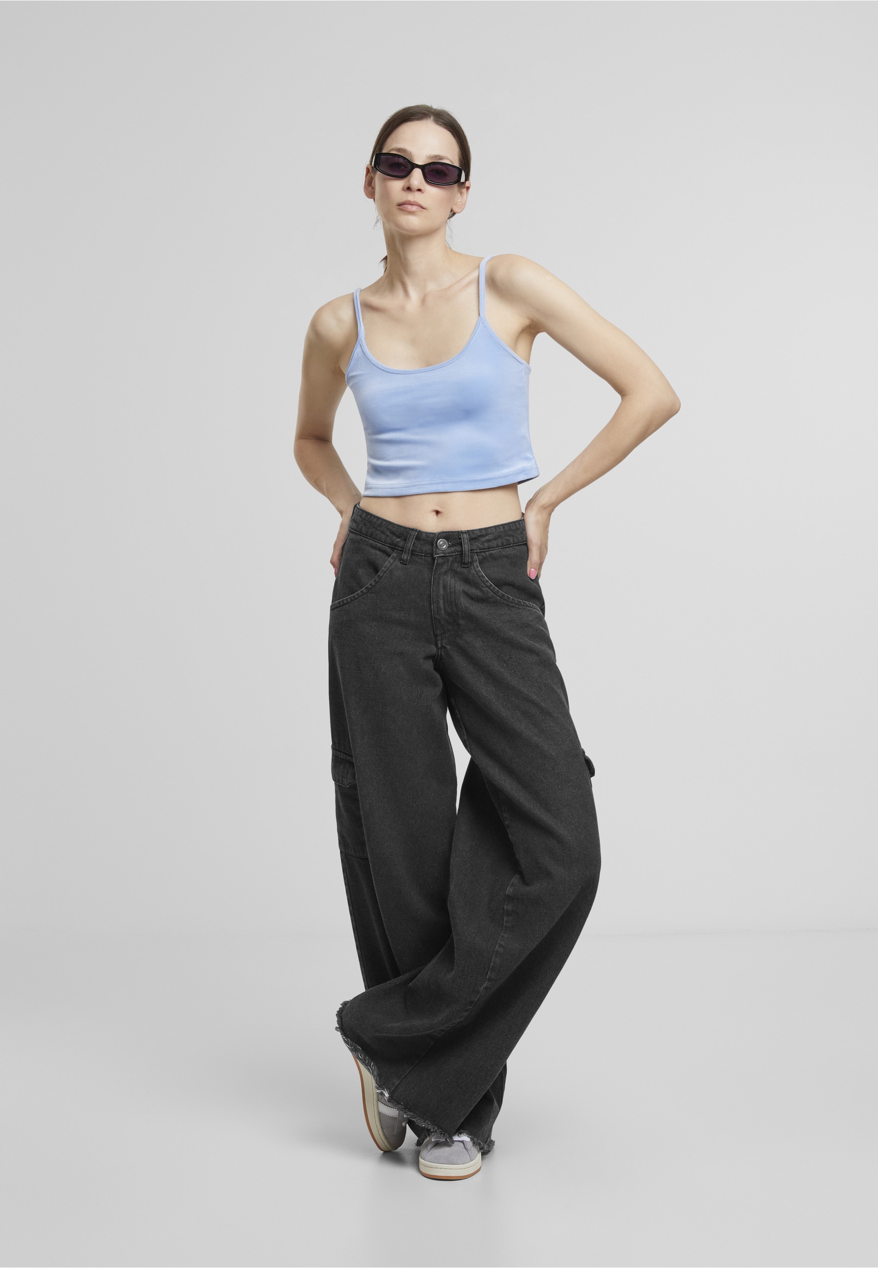 URBAN CLASSICS Muskelshirt »Urban Classics Ladies Short Velvet Top« 1