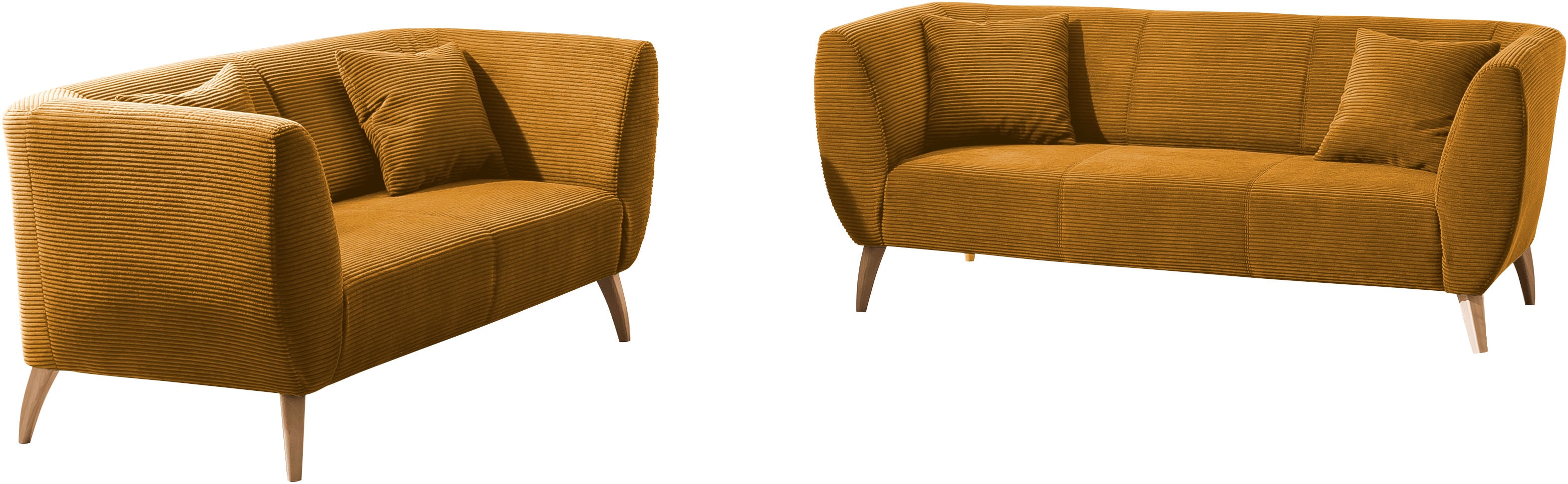 Home affaire Polstergarnitur "Colori modern und bequem, schmale Armlehnen, tolle Detailverarbeitung" Set, 3-Sitzer und 2-Sitzer, 2 Stk. tlg. zwei verschiedene Fußfarben wählbar