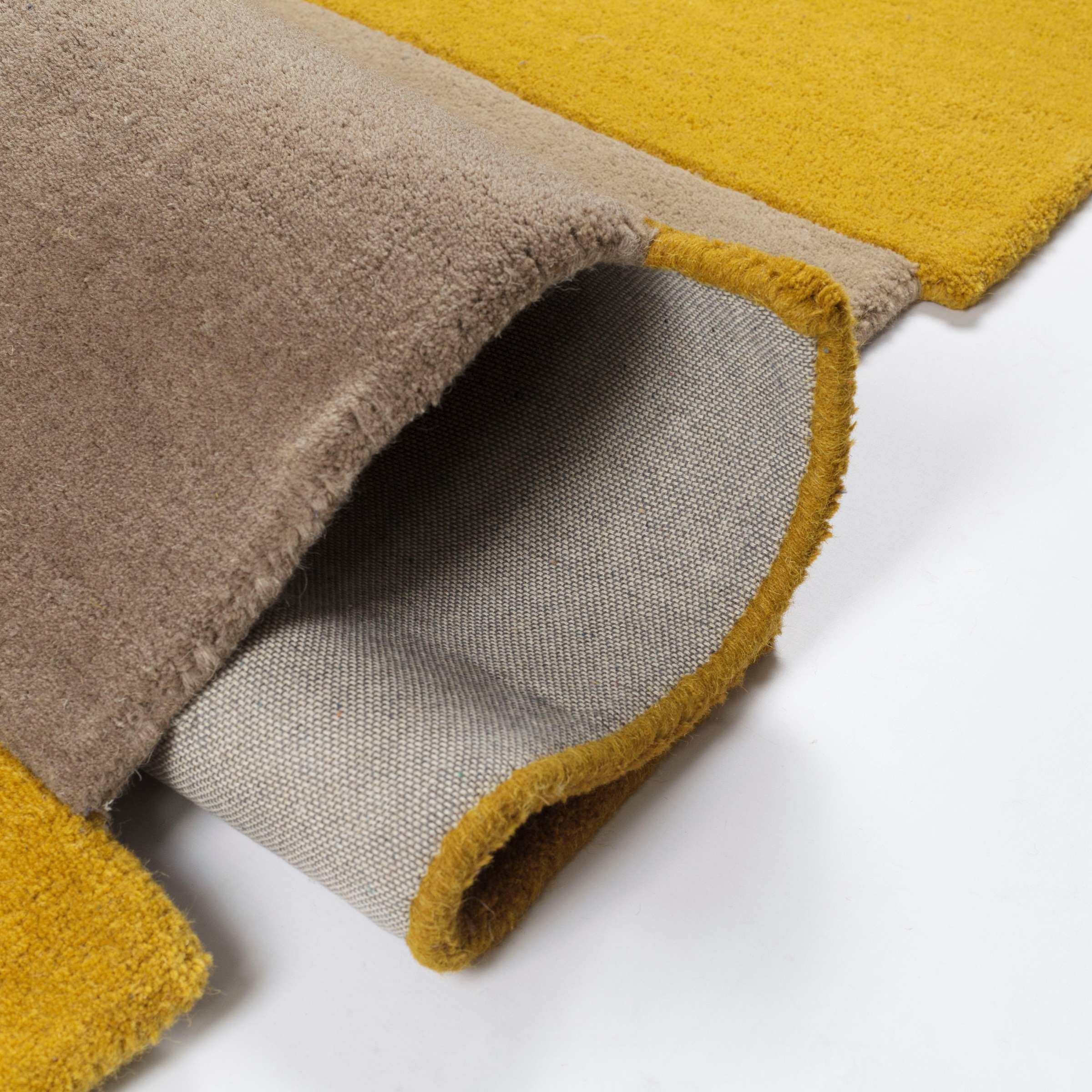 Läufer FLAIR RUGS "Abstract Collage, 100% Wolle, Karo Design", gelb (ocker), B:60cm H:11mm L:230cm, Wolle, Teppiche, Läufer, Patchwork, modern, mehrfarbig, Läufer, Wohnzimmer, Flur, Schlafzimmer 3
