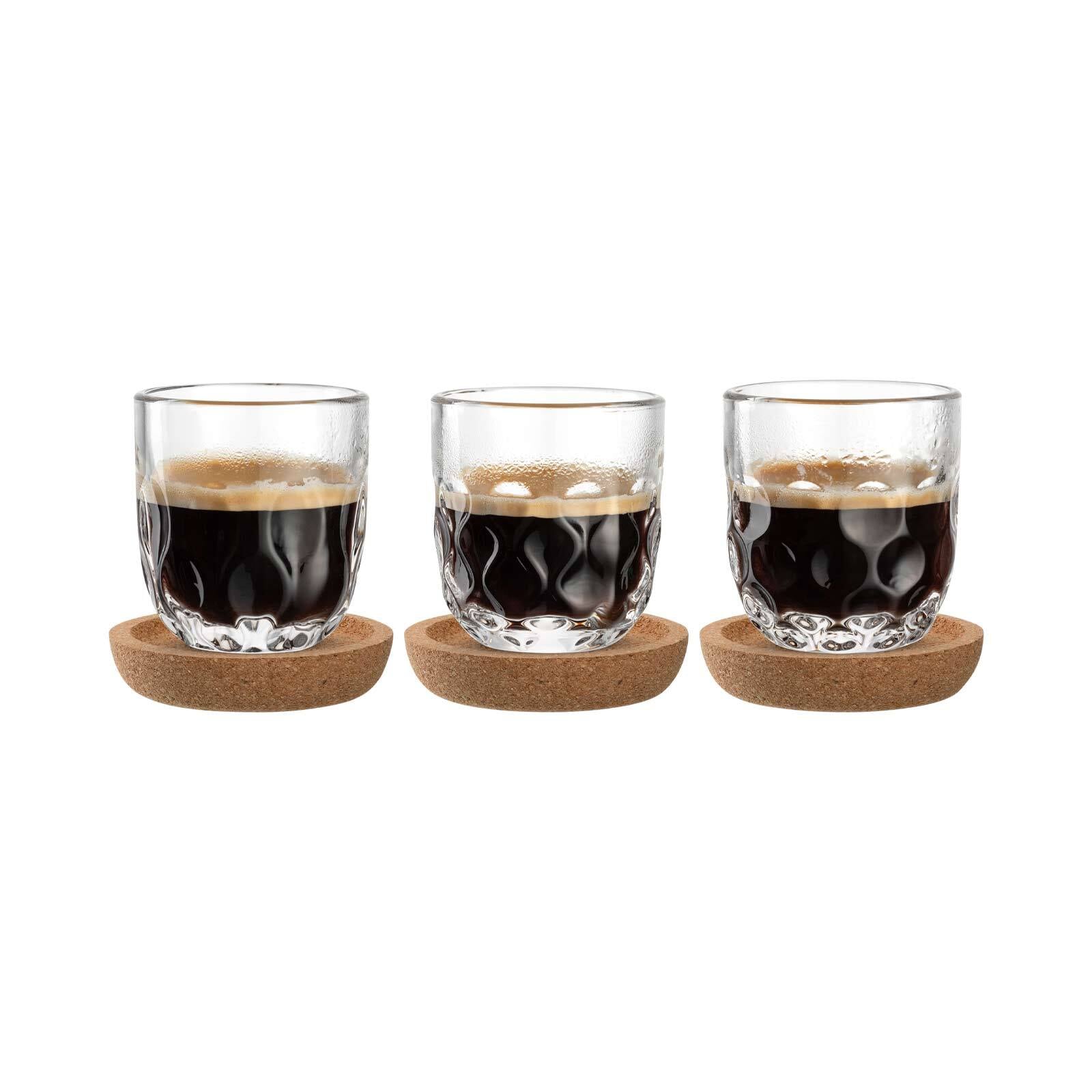 LEONARDO Espressoglas "Espresso-Set mit Untersetzer Gocce 60 ml 3er Set tra günstig online kaufen