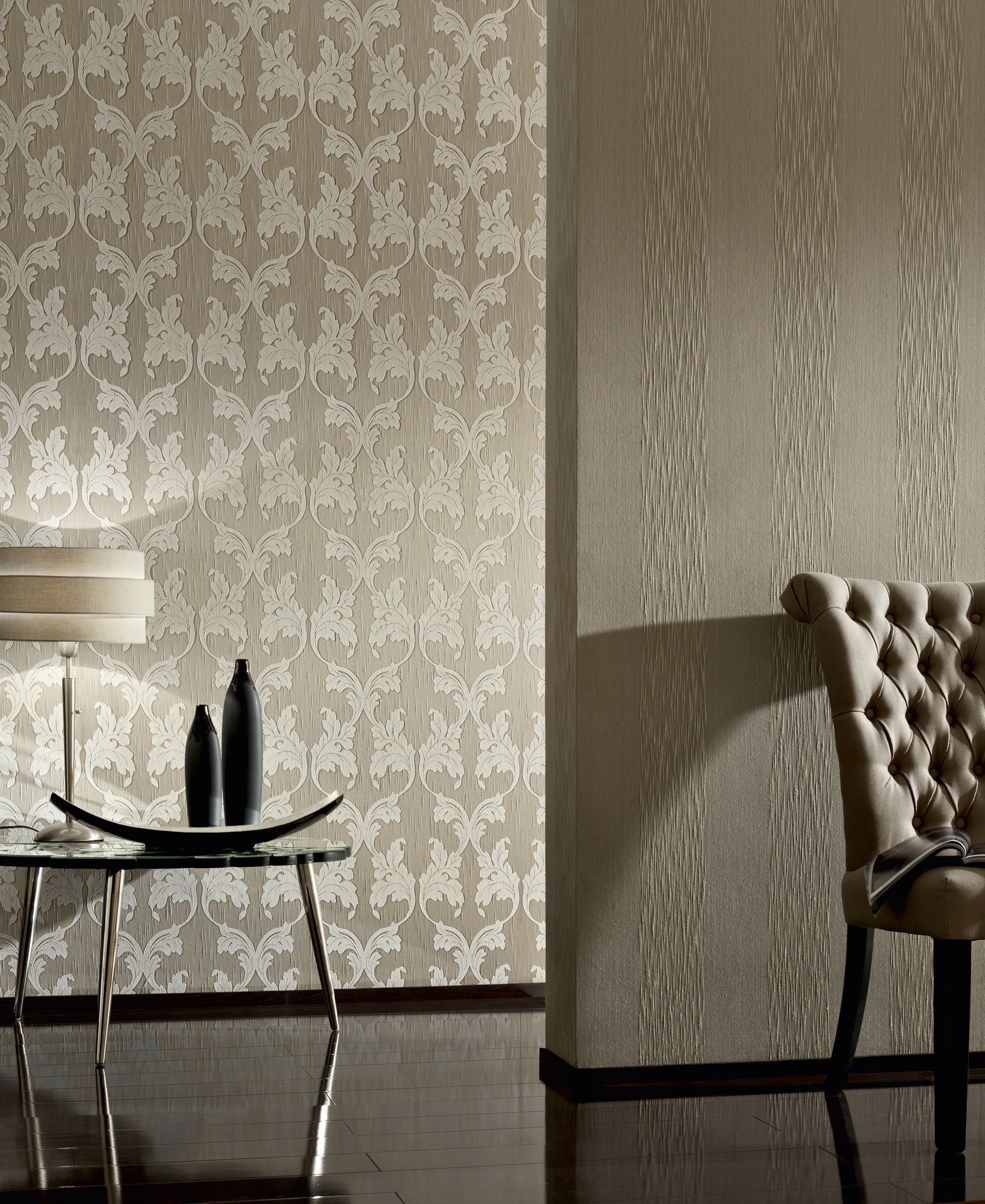 Architects Paper Textiltapete »Tessuto« Barock | floral | gemustert samtig Tapete Barock Tapeten Wohnzimmer Schlafzimmer Küche modern Flur Design