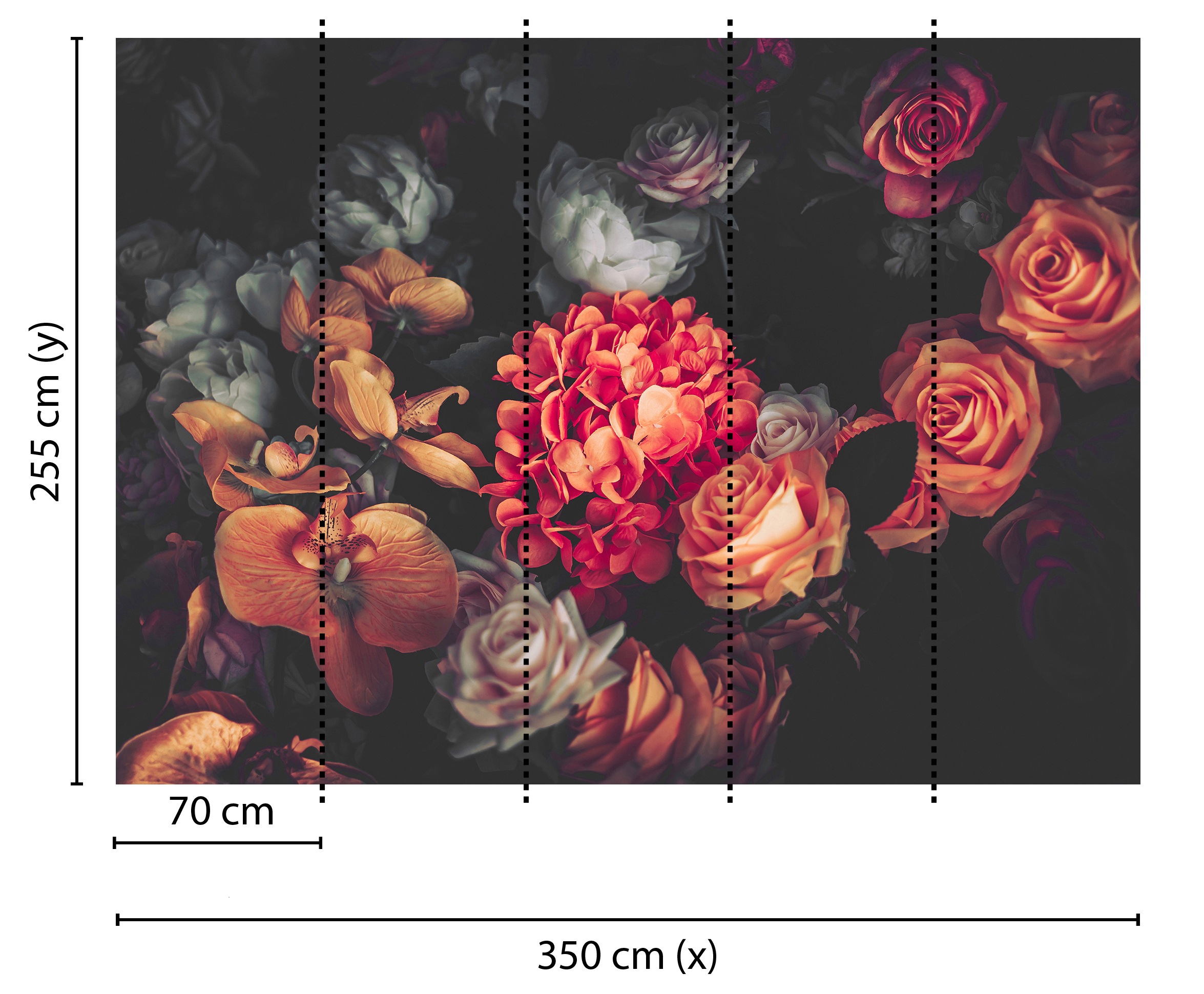 living walls Fototapete »Designwalls Romantic Flowers 1«, Vlies, Wand, Schräge, Decke