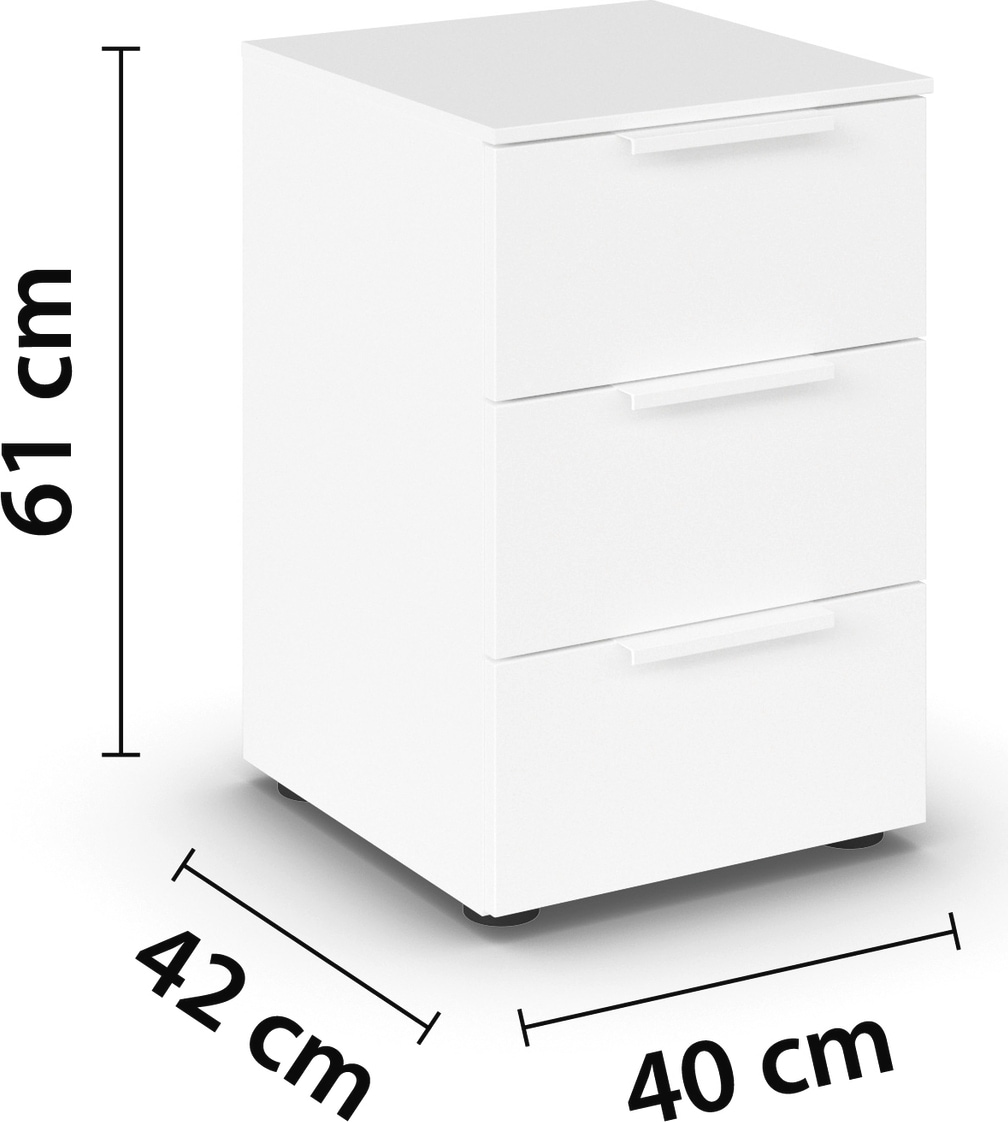 rauch Nachtkommode »Nachttisch Nachtschrank Nachtkonsole FLIPP«, (Breite 40 cm), mit 3 Schubladen und Soft-Close-Funktion