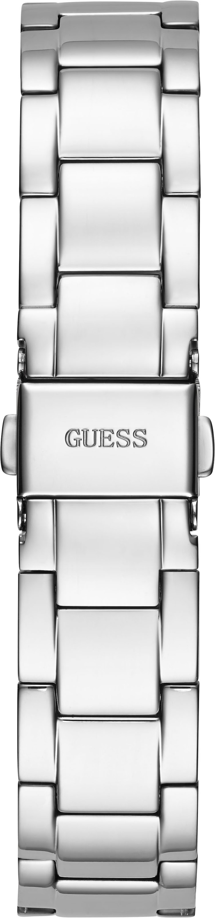 Guess Quarzuhr »QUATTRO CLEAR«, Armbanduhr, Damenuhr, analog, Edelstahlarmband