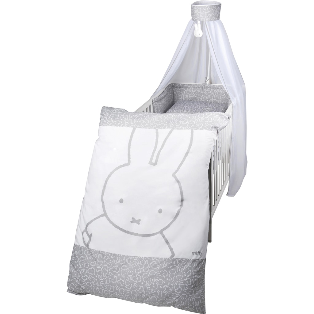 roba® Himmelbettgarnitur »miffy®«, 4-tlg., mit Bettwäsche, Nestchen und Himmel