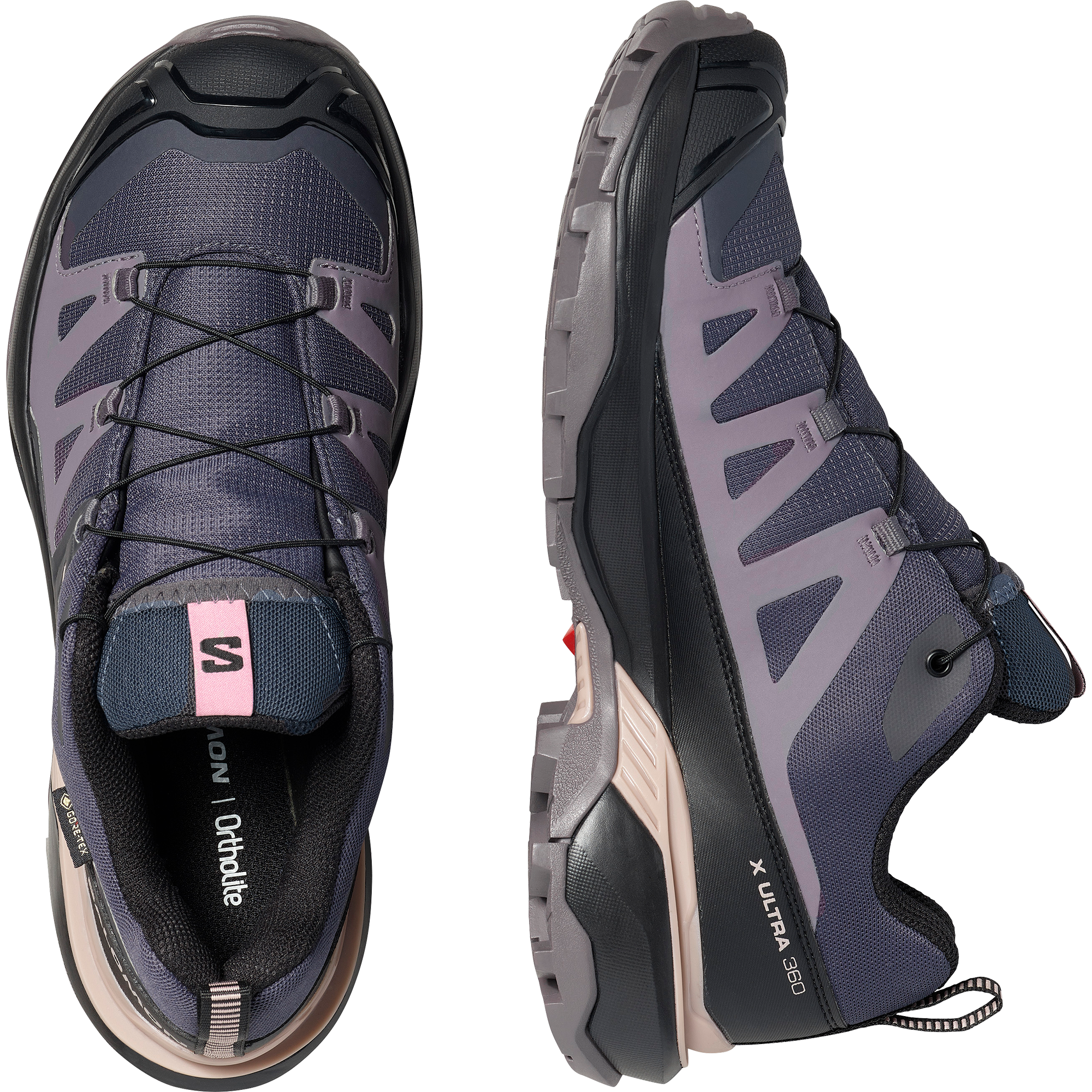 Wanderschuh SALOMON "X ULTRA 360 GORE-TEX", Damen, Gr. 39, nine iron, excalibur, shadow gray, Synthetik, Textil, Schuhe Wanderschuh, wasserdicht 3