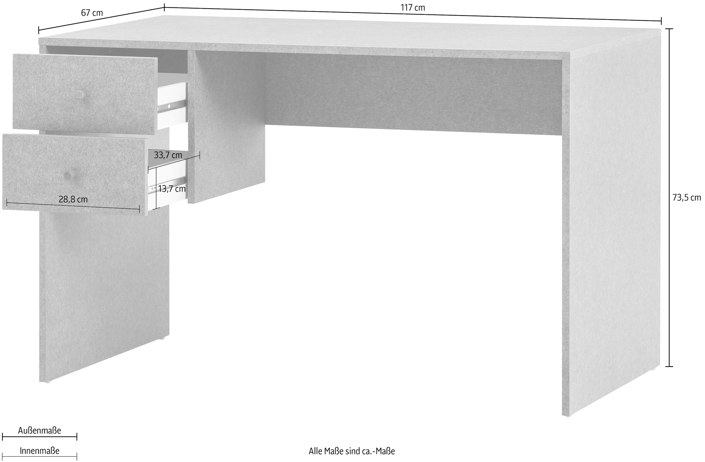 Schildmeyer Schreibtisch »Jonte«, Breite 117 cm