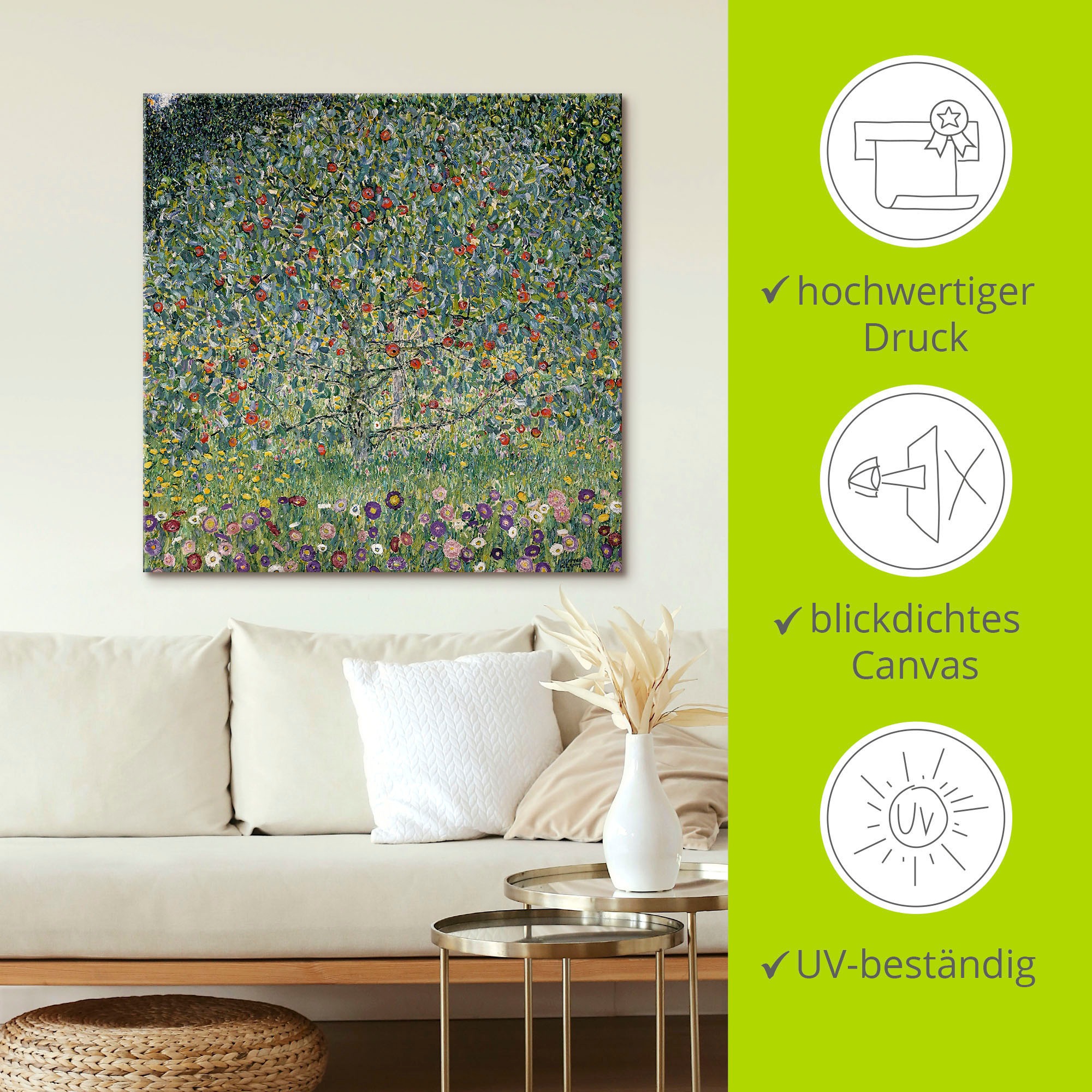 Artland Wandbild »Apfelbaum I. 1912«, Bäume, (1 St.), als Alubild, Outdoorbild, Leinwandbild, Poster, Wandaufkleber