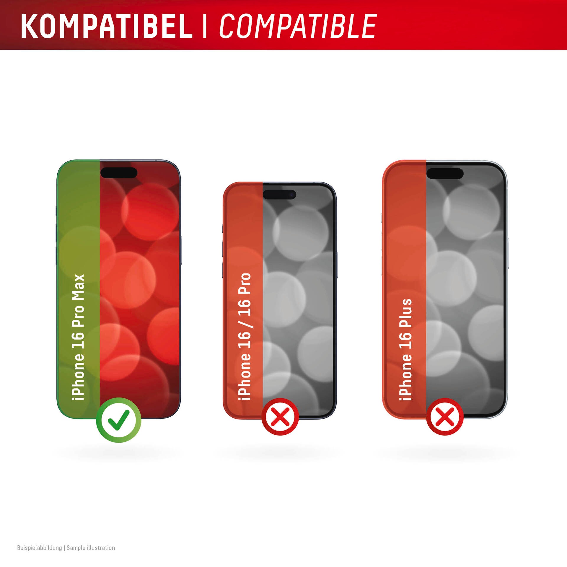 Displex Displayschutzglas »Real Glass Screen Protection«, für Apple iPhone 16 Pro Max, Displayschutzfolie, Schutzfolie, Bildschirmschutz, kratz- & stoßfest