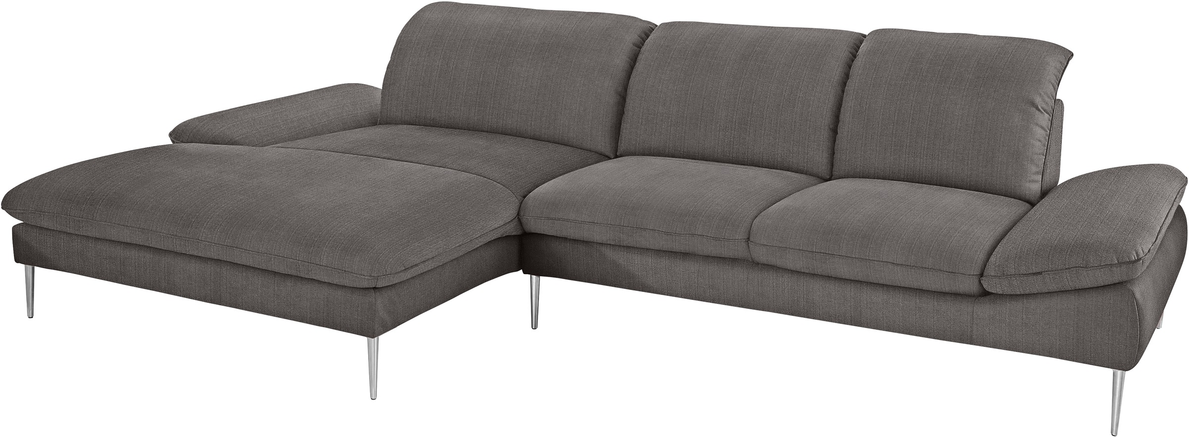 W.SCHILLIG Ecksofa »enjoy&MORE, Designsofa, bequem, zeitlos und elegant, L-Form«, mit Sitztiefenverstellung, Füße Chrom glänzend, Breite 340 cm
