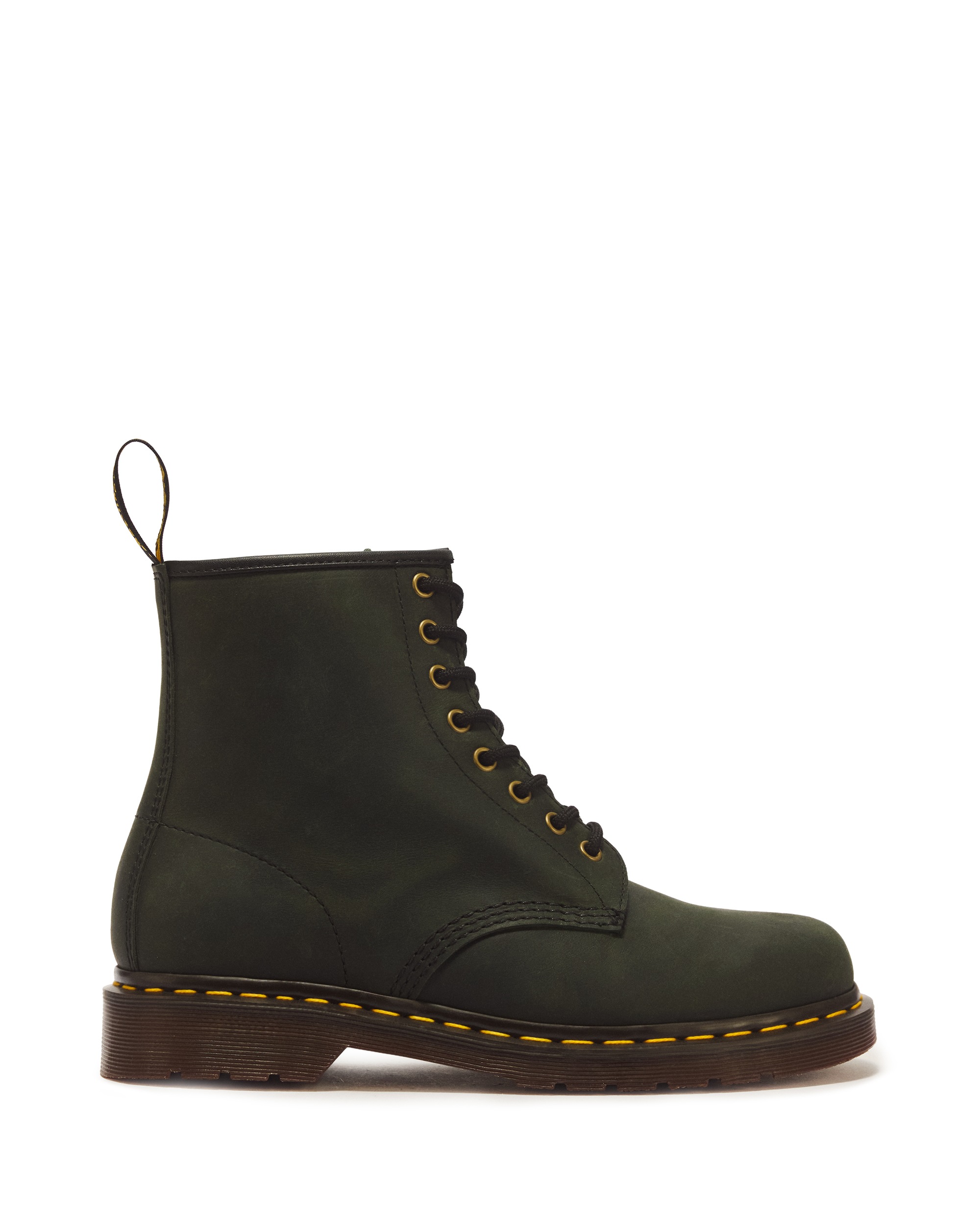 DR. MARTENS Schnürboots »1460 Dms Green Crazy Horse«  Schnürstiefelette mit logobedruckter Anziehlasche