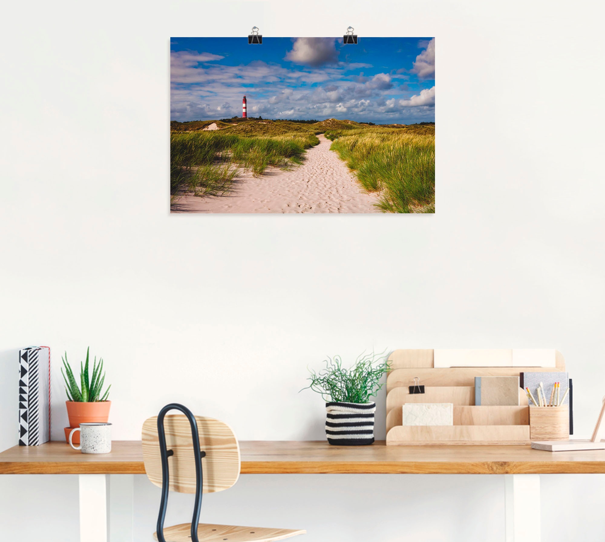 Artland Wandbild »Strandweg zum Leuchtturm - Insel Amrum«, Küste, (1 St.), als Alubild, Outdoorbild, Leinwandbild, Poster in verschied. Größen