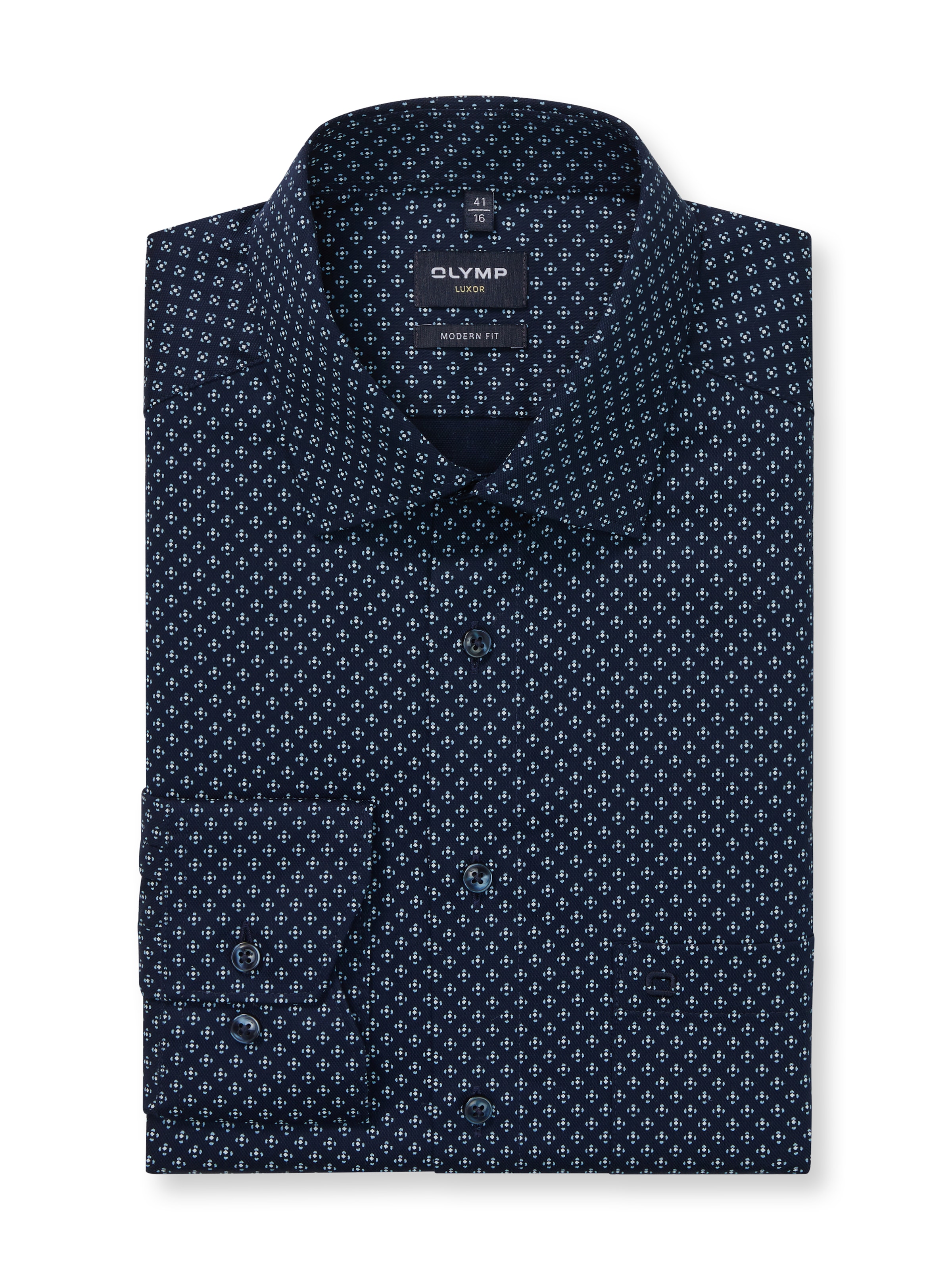 OLYMP Langarmhemd "Luxor", modern fit, gemustert, Businesshemd, New Kentkra günstig online kaufen
