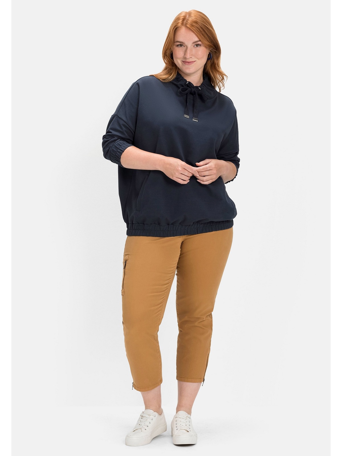 Sheego Sweatshirt »Große Größen«, mit Stehkragen und Gummibündchen