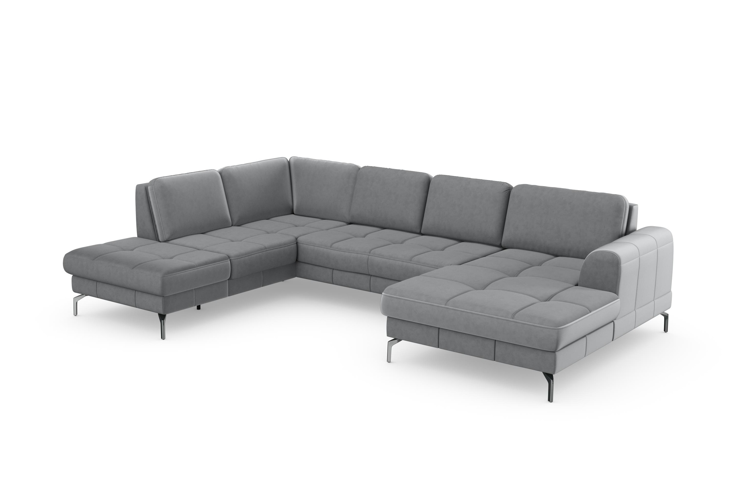 sit&more Wohnlandschaft »Bendigo U-Form«, inklusive Sitztiefenverstellung, Bodenfreiheit 15 cm, in 2 Fußfarben