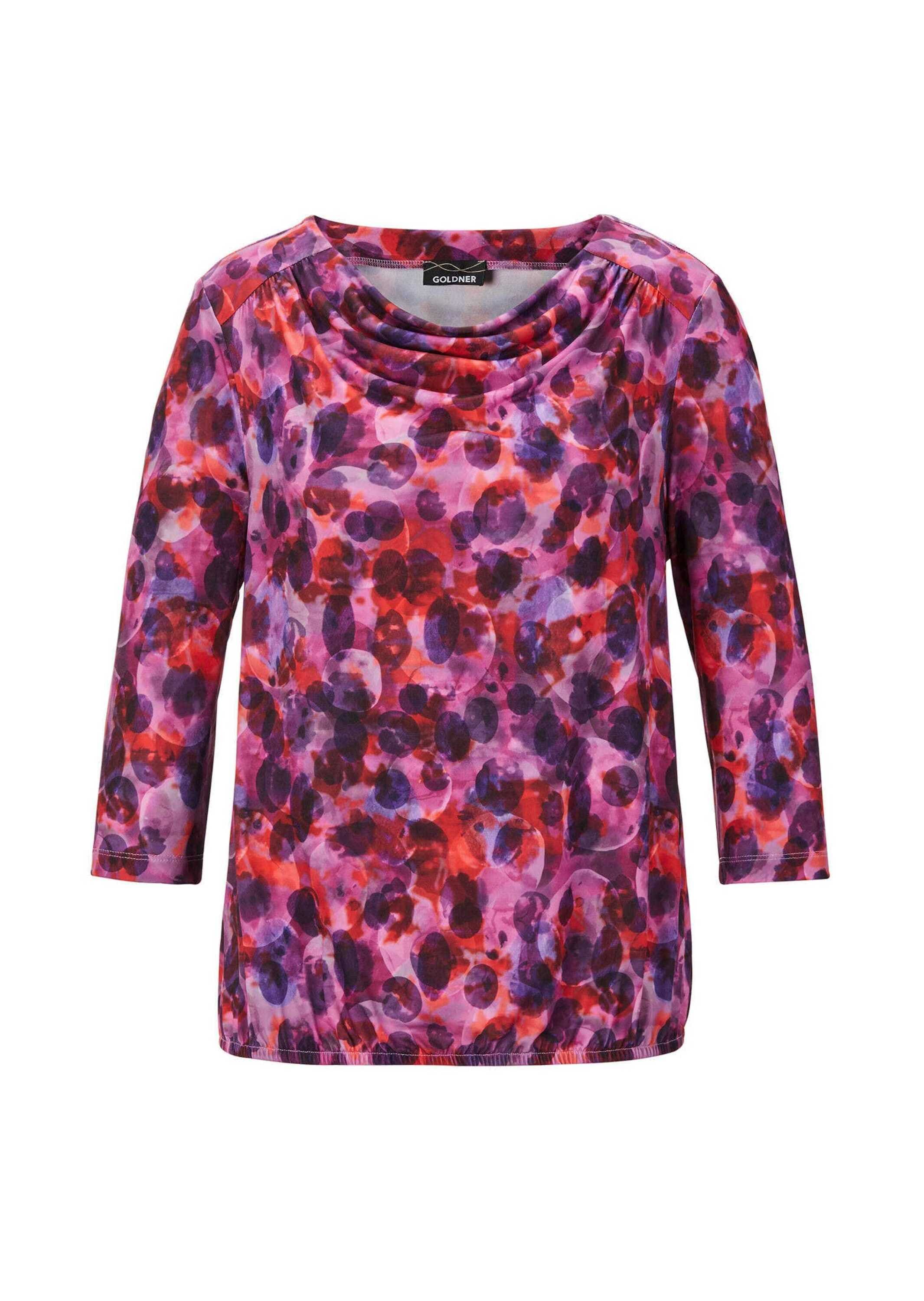 GOLDNER Print-Shirt "Blusenshirt mit Wasserfallausschnitt" Gummibund günstig online kaufen