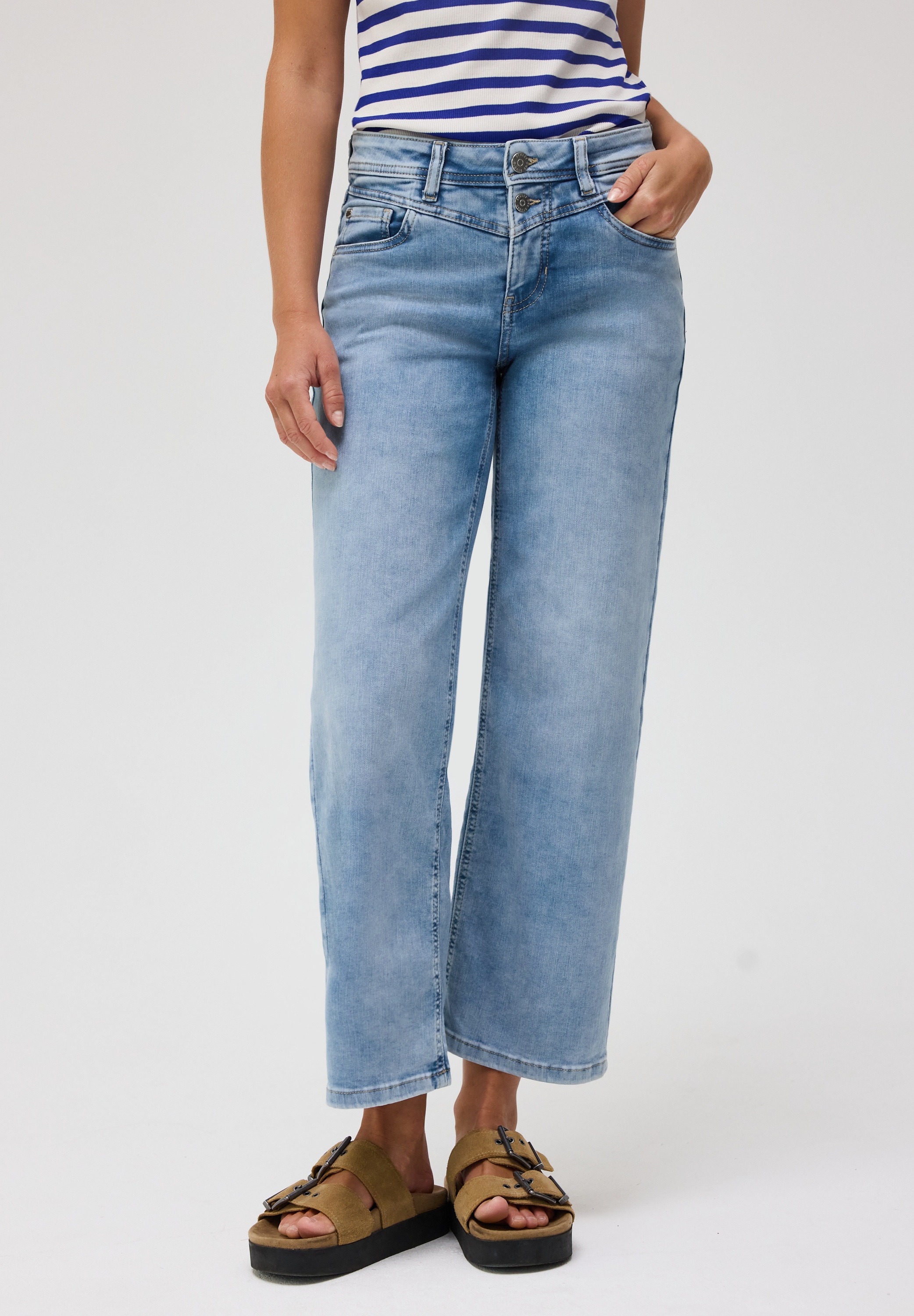 STREET ONE STUDIO Loose-fit-Jeans mit Wide Legs