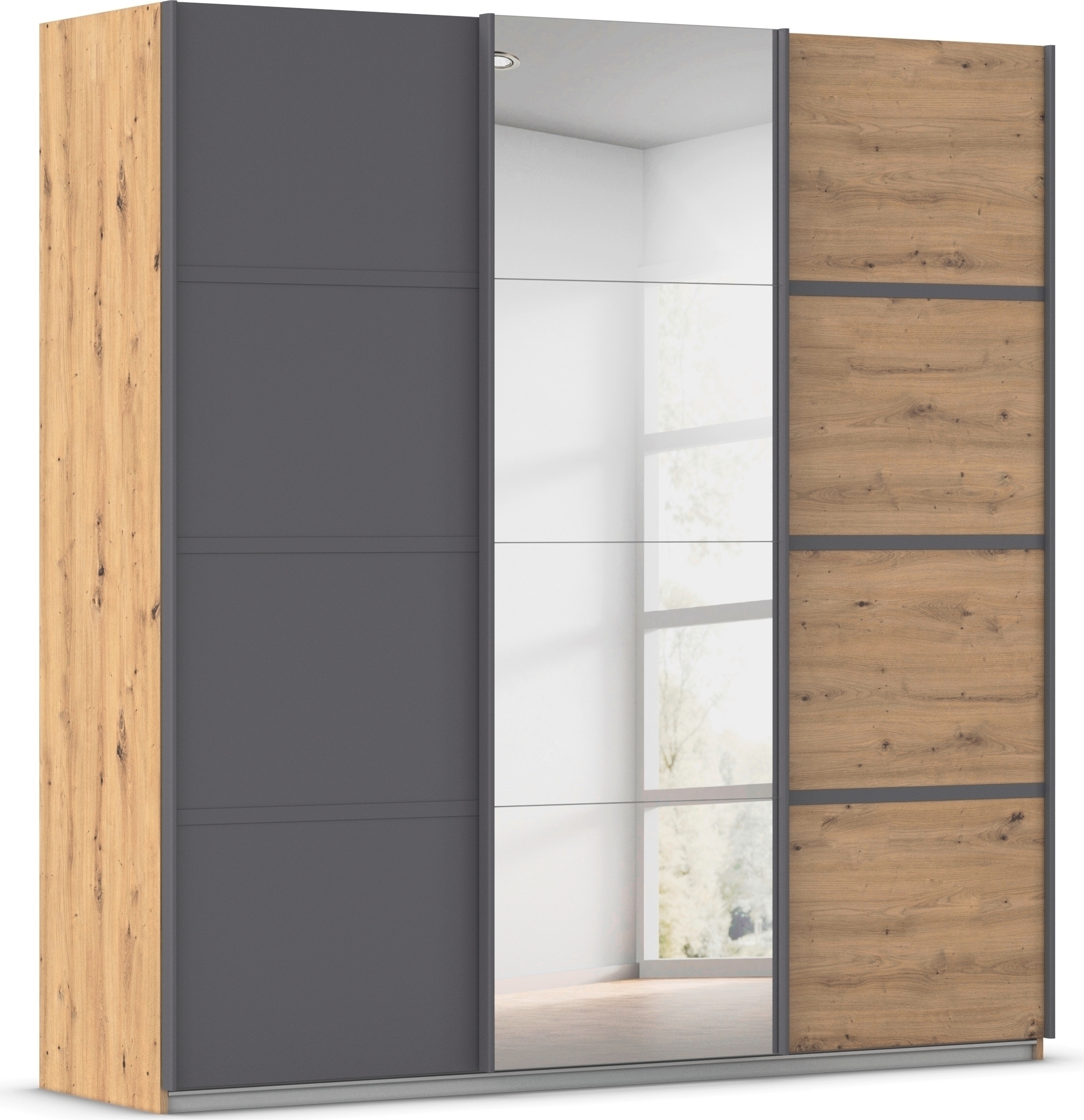OTTO home Kleiderschrank "Mehrzweckschrank Aktenschrank Möbel Mietswohnung Schlafzimmer AVOLA" 3 verschiedene Ausstattungen BASIC/CLASSIC/PREMIUM (inkl. SOFT-CLOSE), mit eleganten Zierleisten in Chrom, Schwarz oder Weiß MADE IN GERMANY