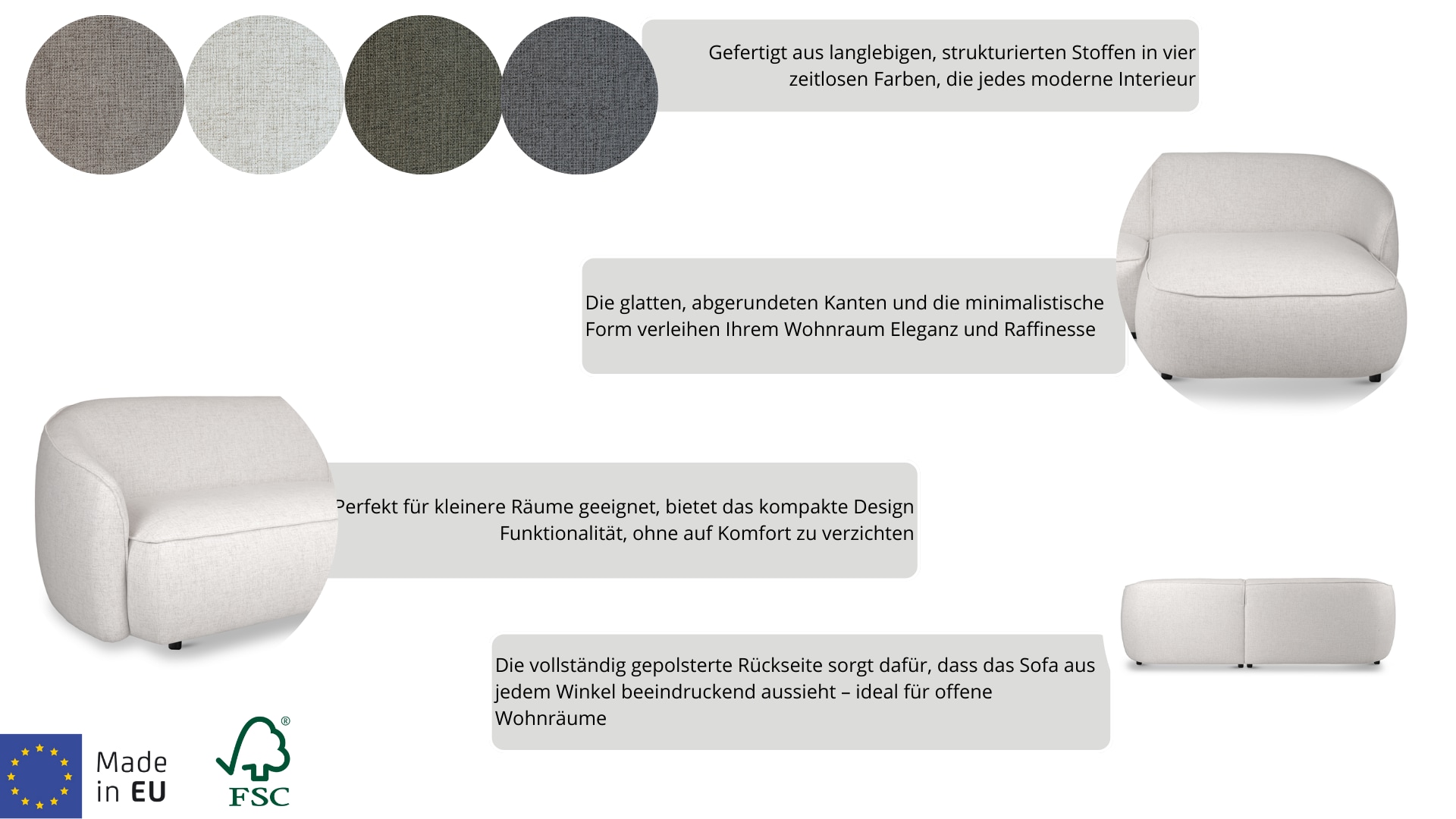 INOSIGN Ecksofa »Cosigo«, Breite 246 cm, 2 Chenille-Stoffe zur Auswahl, mit Kaltschaum