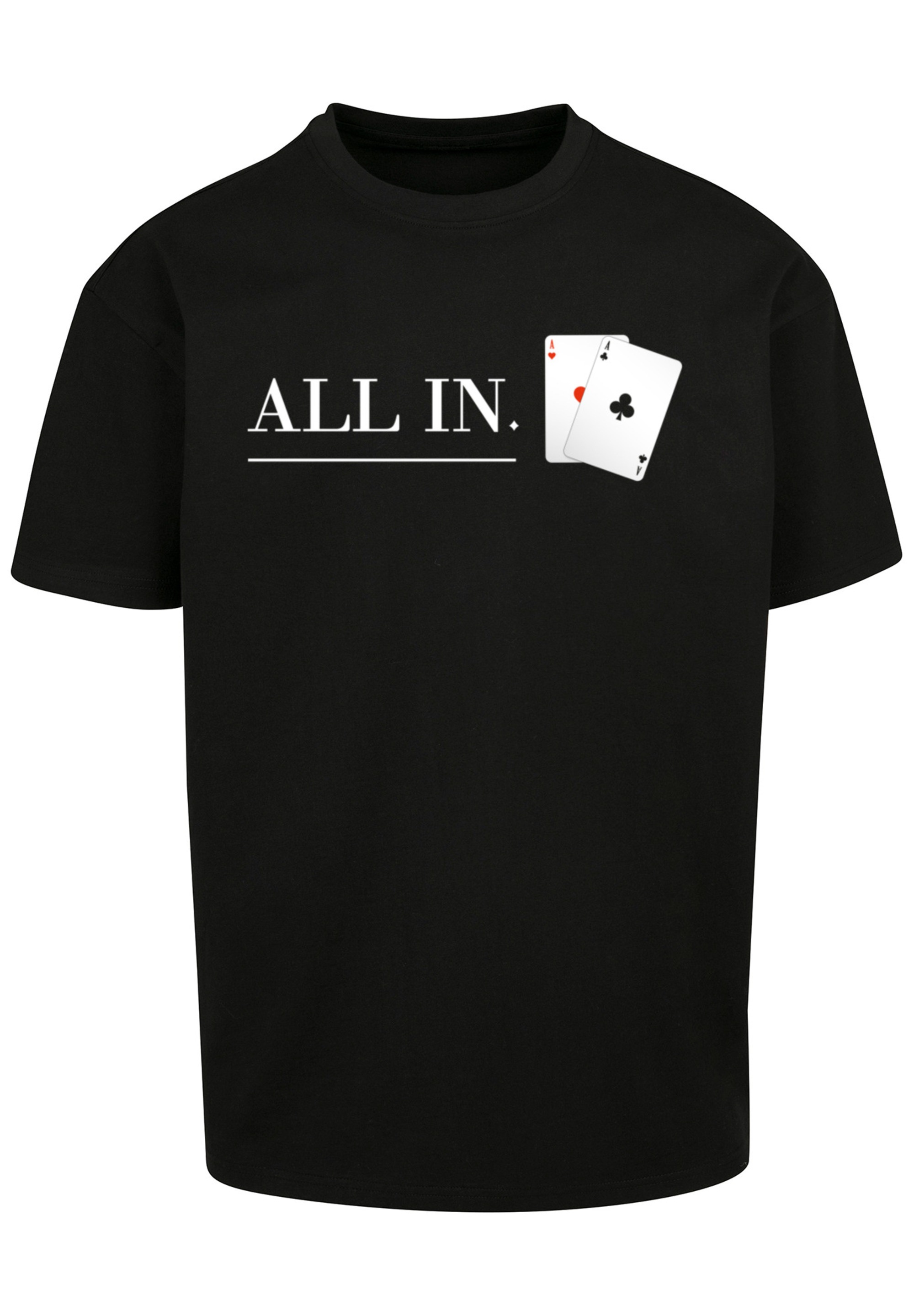 F4NT4STIC T-Shirt »Poker All In Karten« Print