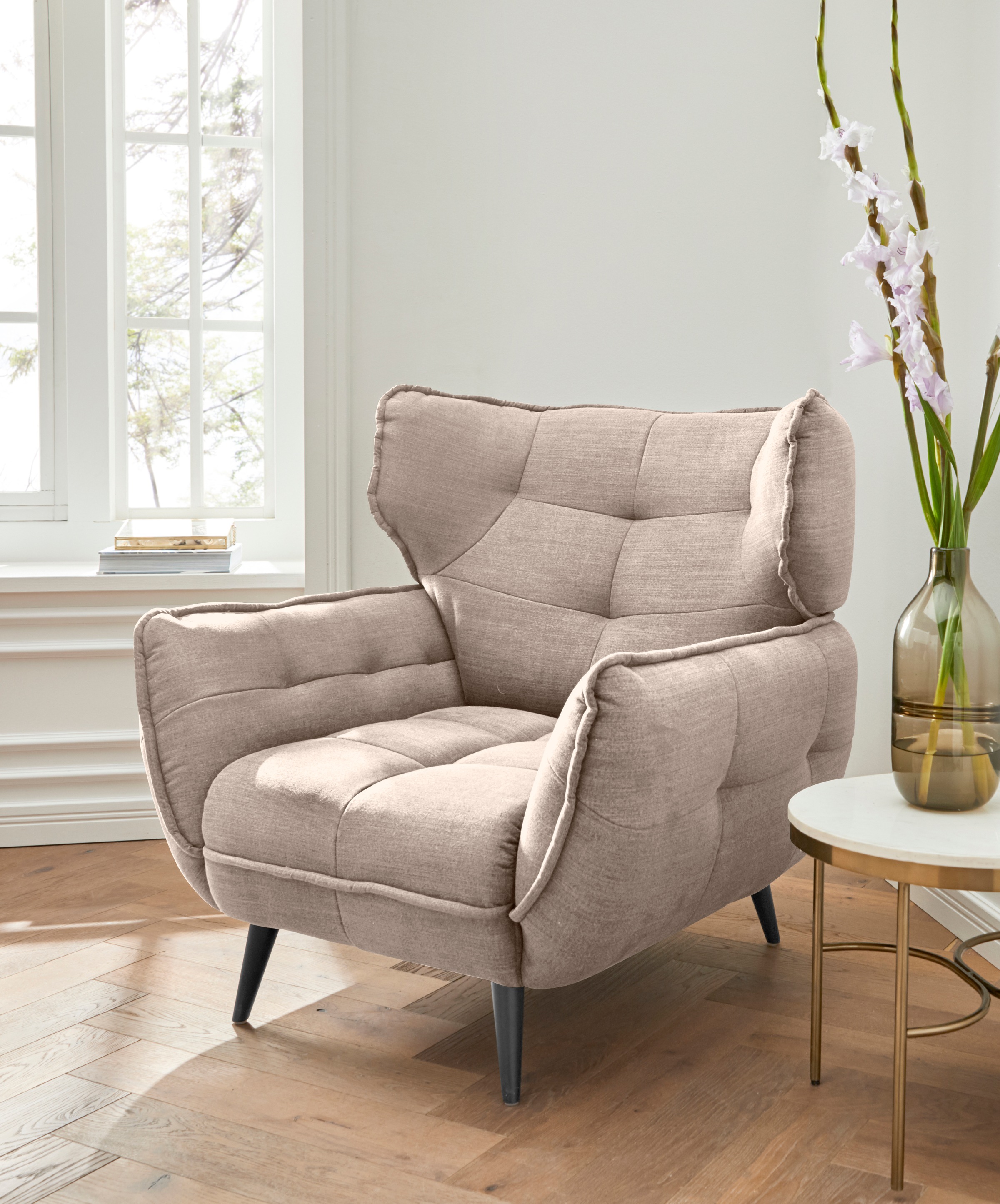 Leonique Sessel "Ariana", Stylischer Hochlehner bzw. Ohrensessel günstig online kaufen