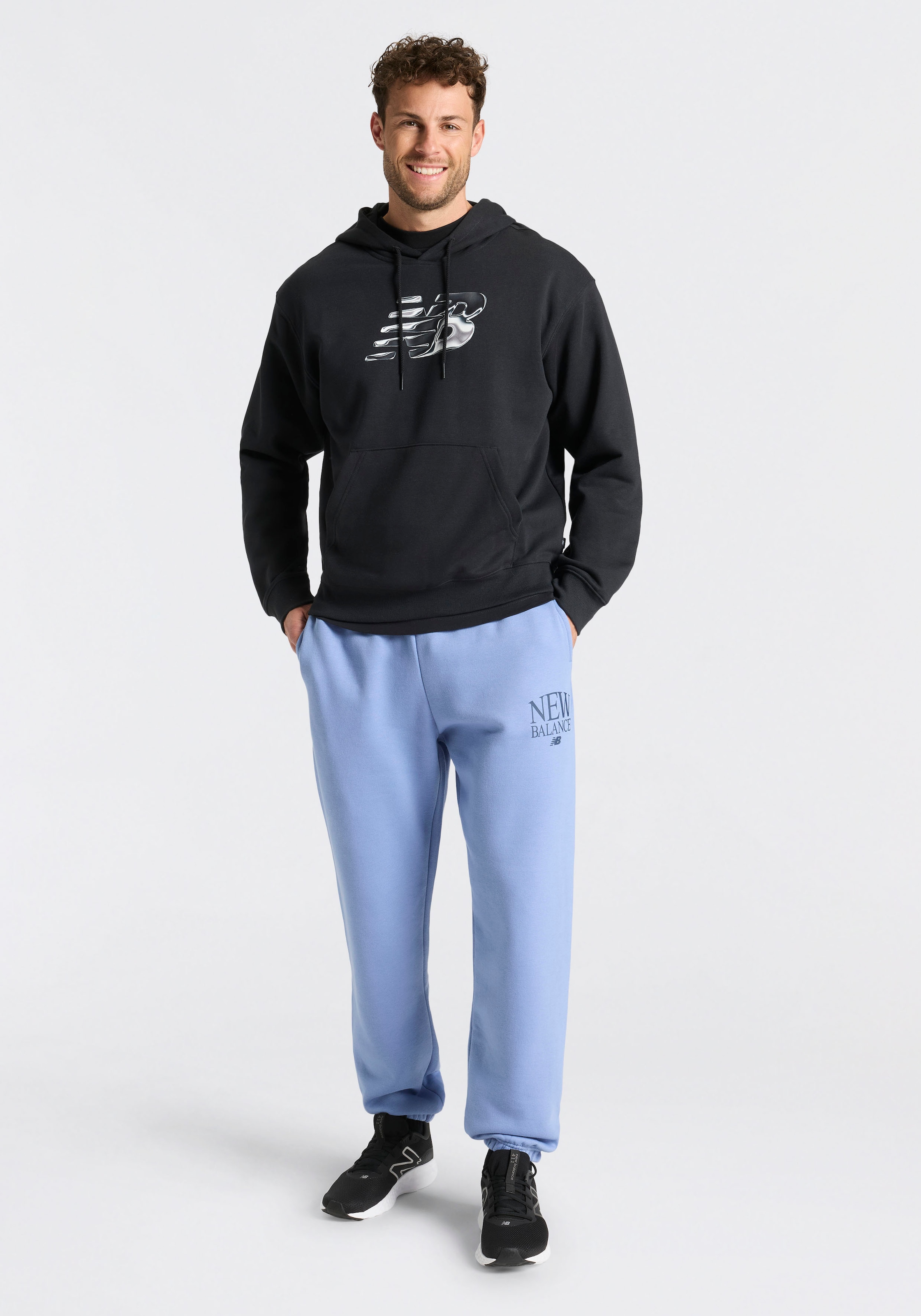 New Balance Kapuzensweatshirt »AAZ Mens Lifestyle Hoodie BIG TEAL«, sportlicher Stil, aus Baumwolle und Polyester, mit Kapuze
