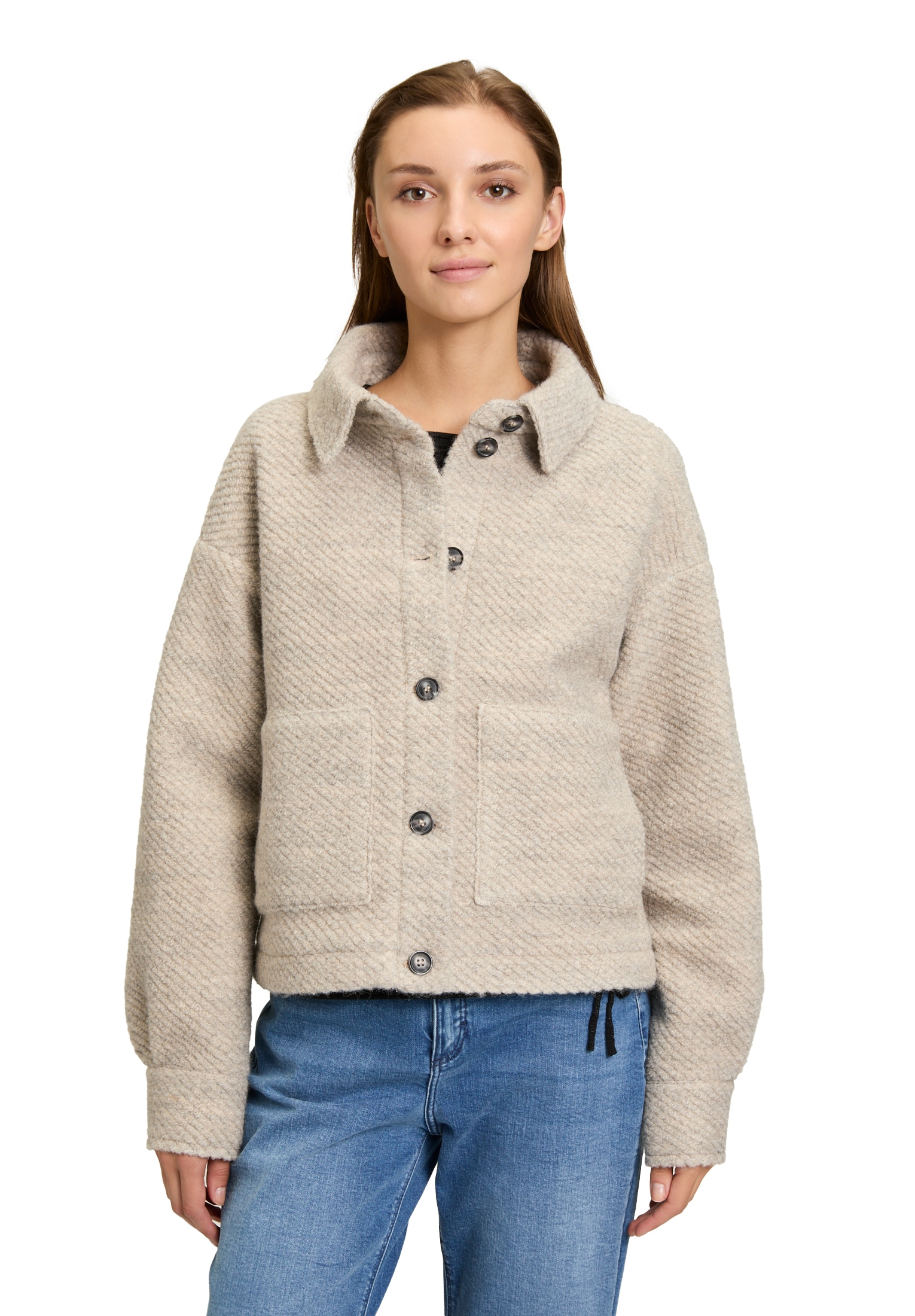 Cartoon Canvasjacke "Damen Casual-Jacke mit aufgesetzten Taschen" günstig online kaufen