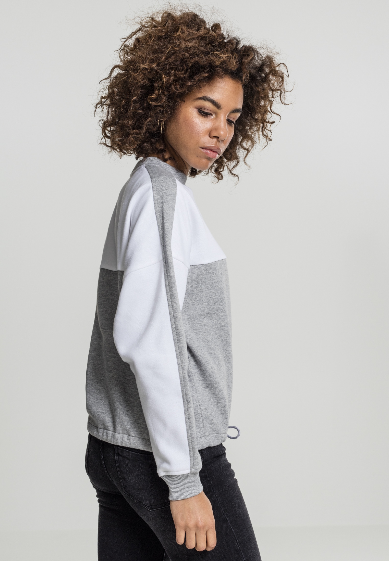 URBAN CLASSICS Sweatshirt »Urban Classics Damen Ladies Oversize 2-Tone Stripe Crew«, (1 tlg.)