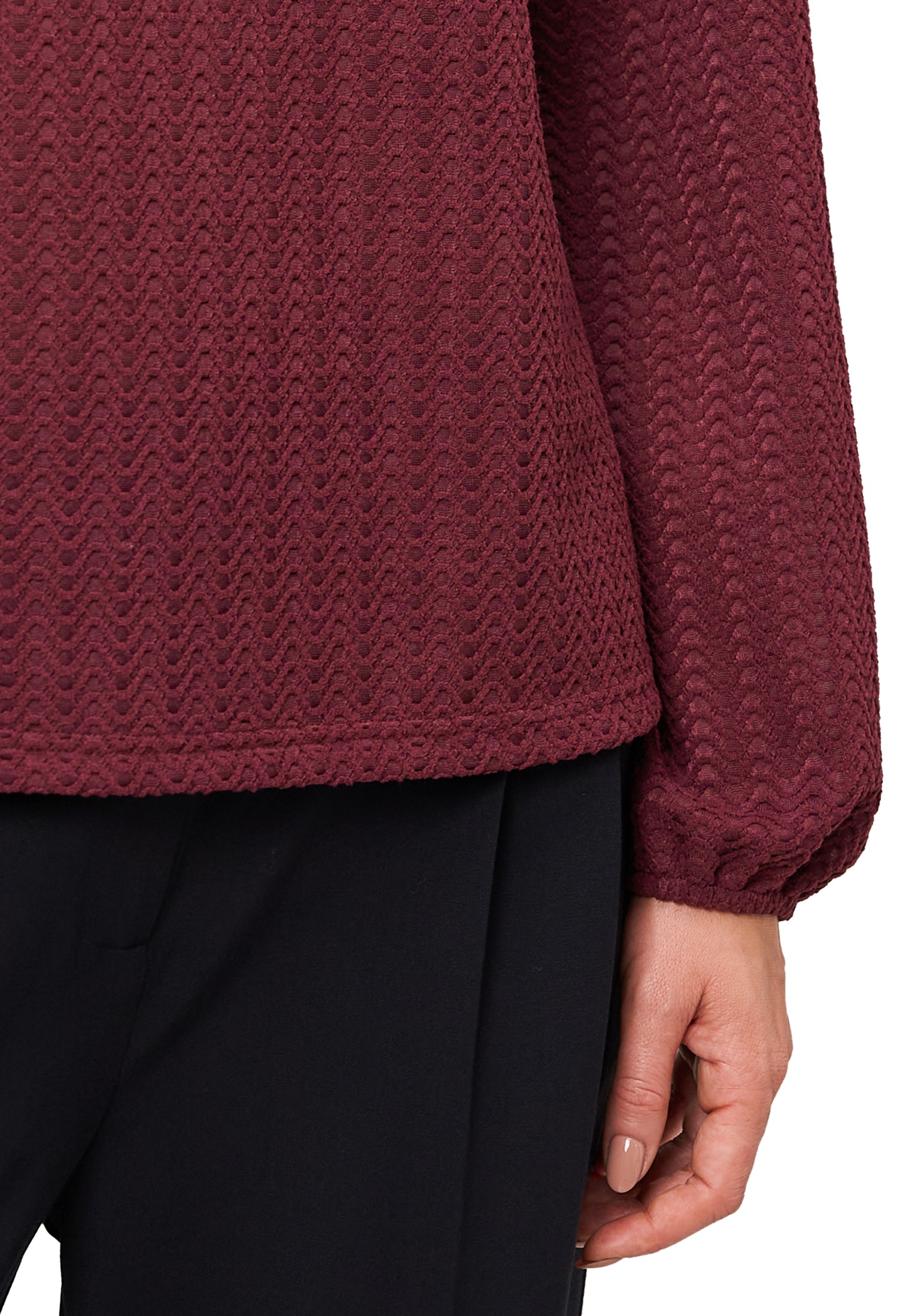 Zero Kurzarmshirt »zero Damen Strukturshirt mit Rundausschnitt«, (1 tlg.), Plain/ohne Details
